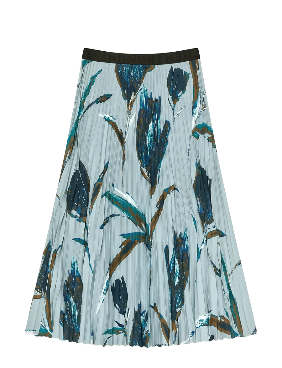 Munthe - CHARMING - pleated skirts - print grey - 1