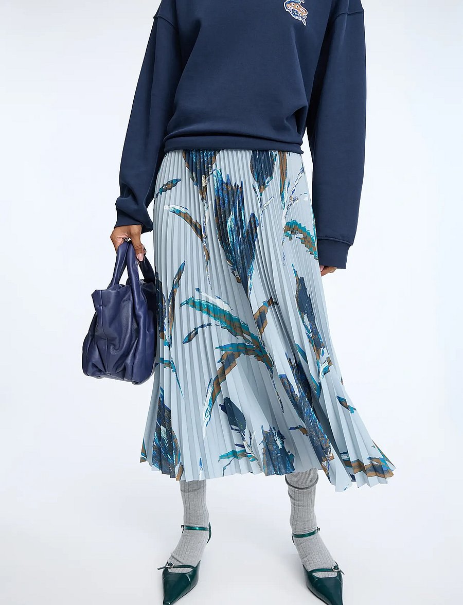 Munthe - CHARMING - pleated skirts - print grey - 3