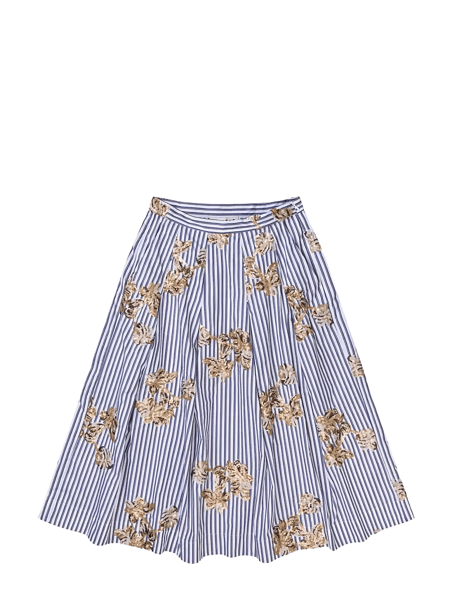Munthe - NUKKIA - paillet nederdele - stripe white - 1