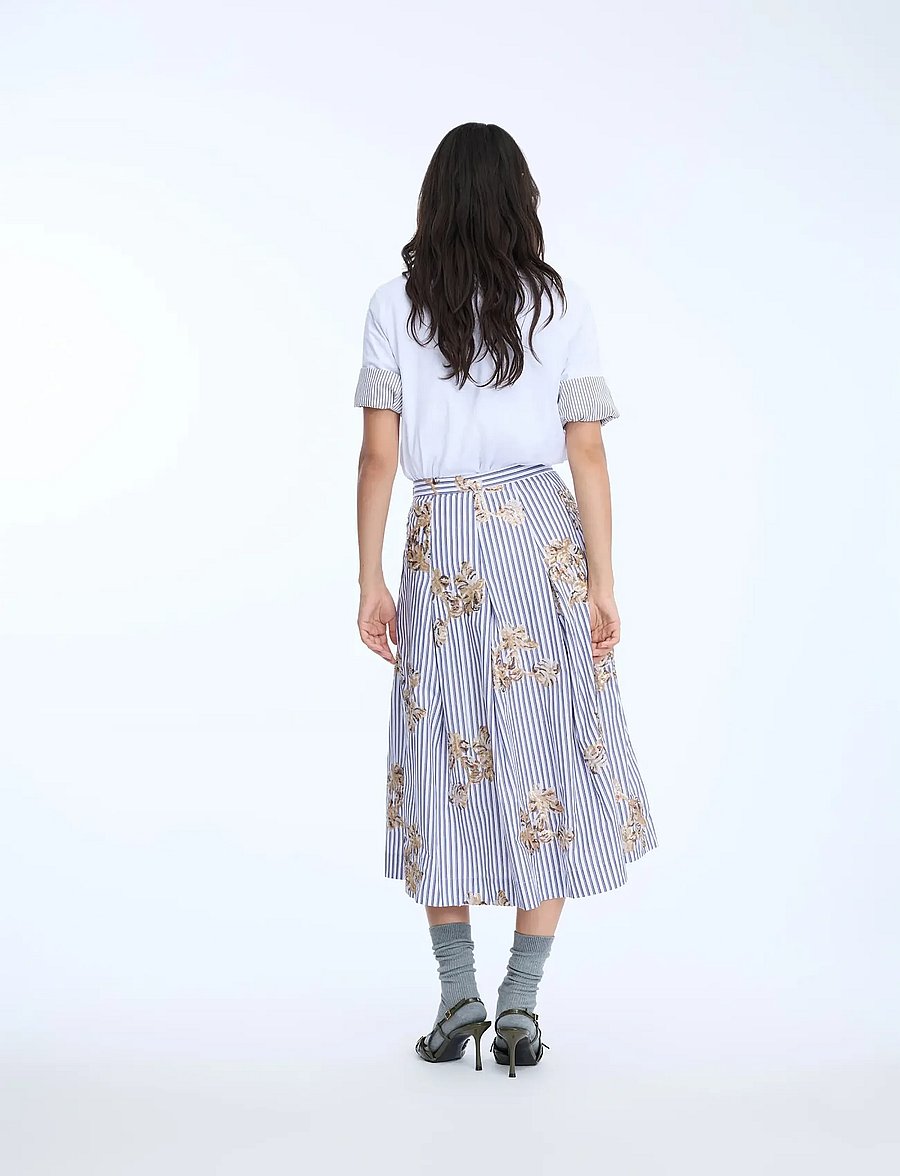 Munthe - NUKKIA - paillet nederdele - stripe white - 2