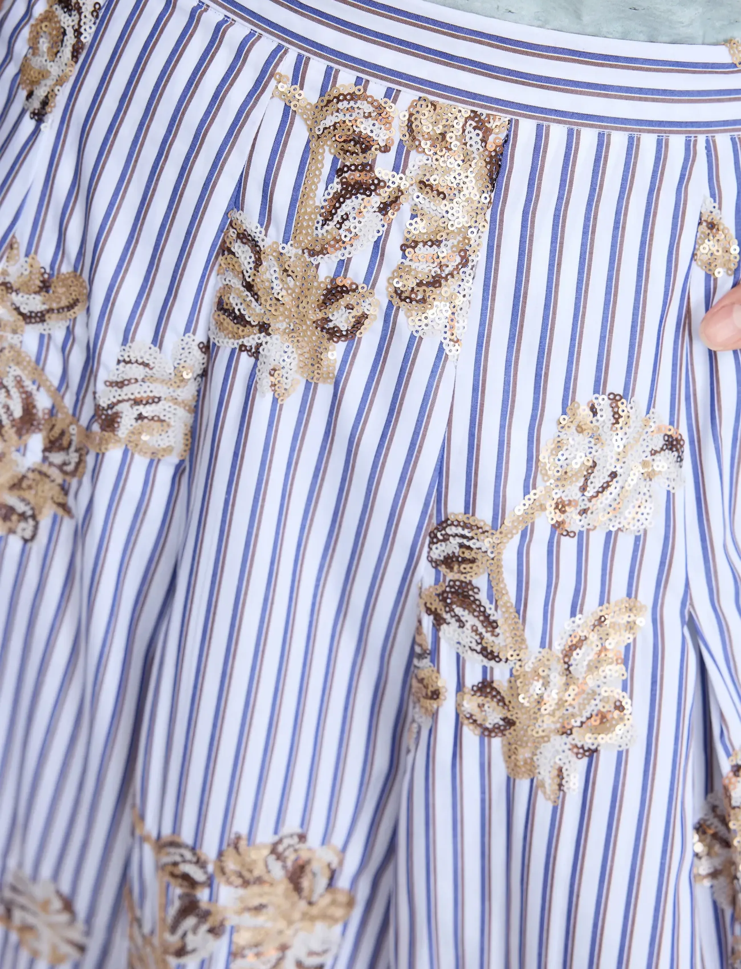 Munthe - NUKKIA - paljettkjolar - stripe white - 4