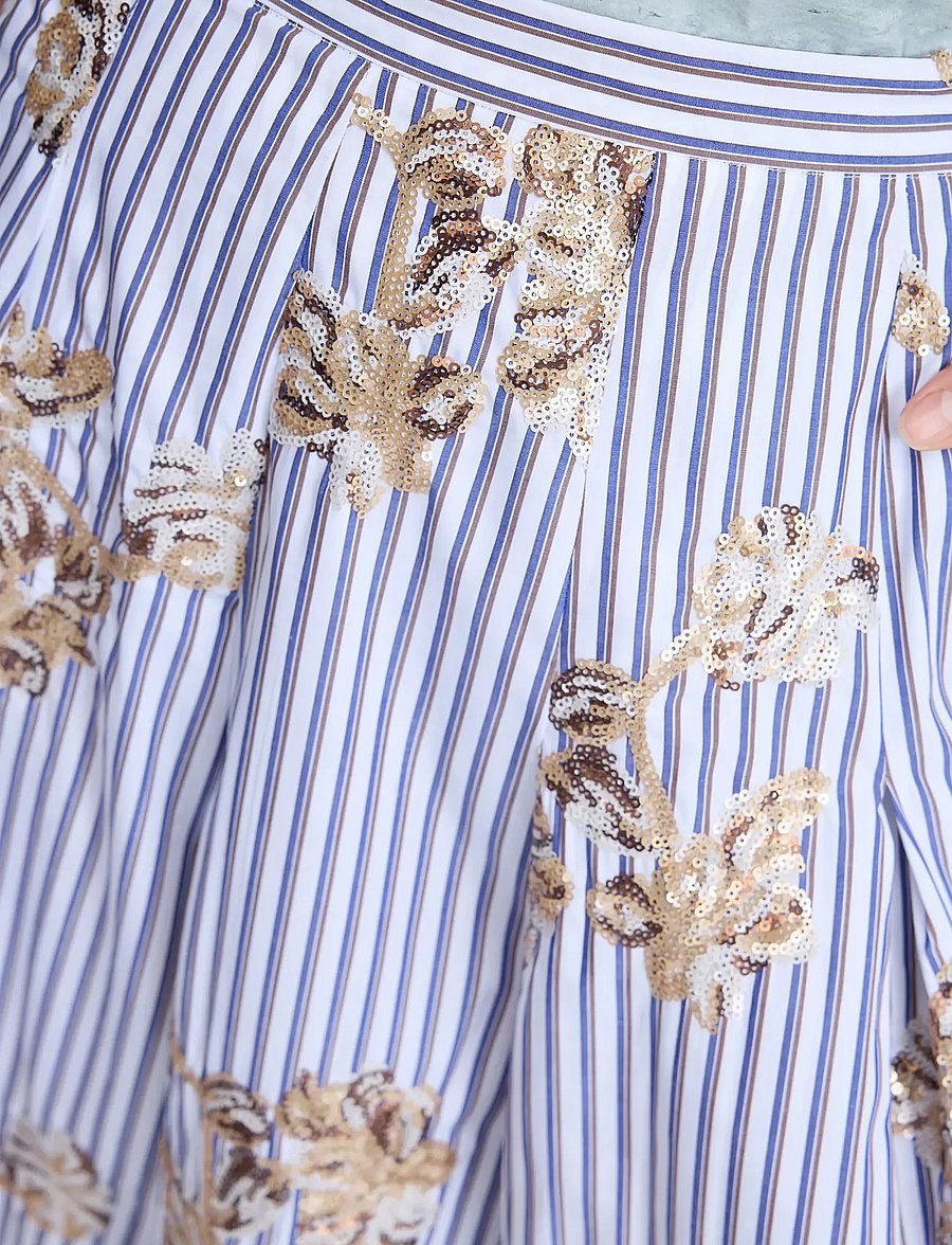 Munthe - NUKKIA - paillet nederdele - stripe white - 4