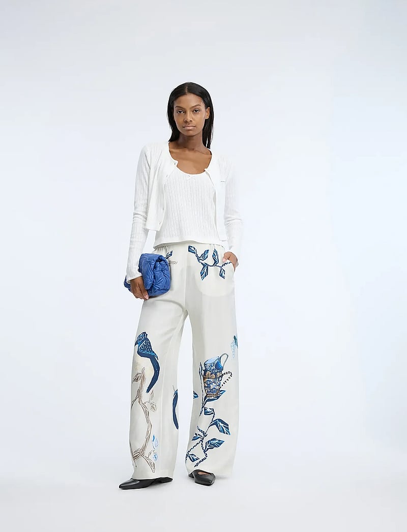 Munthe - FABERT - hosen mit weitem bein - print creme - 0