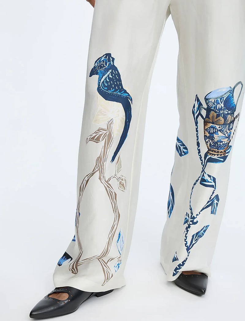 Munthe - FABERT - hosen mit weitem bein - print creme - 3