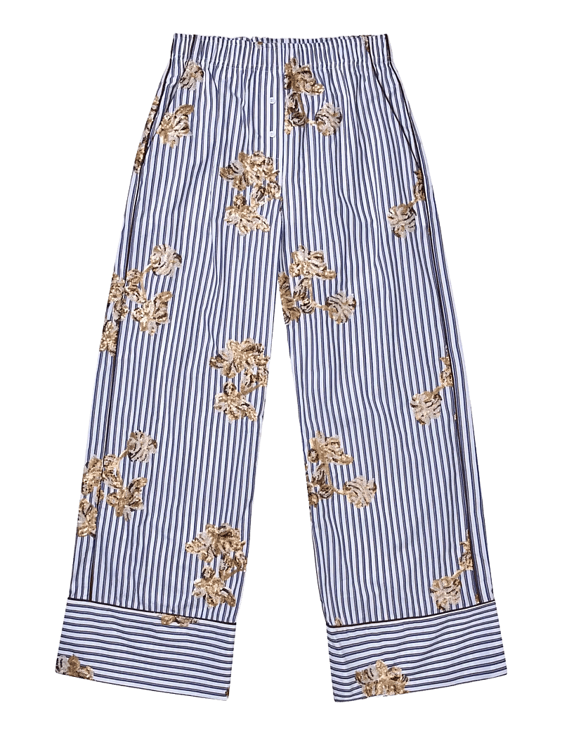 Munthe - NIKITA - bukser med brede ben - stripe white - 1