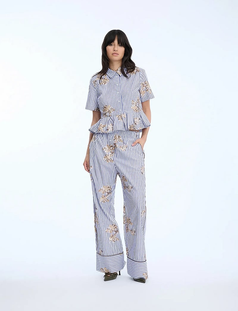 Munthe - NIKITA - bukser med brede ben - stripe white - 0