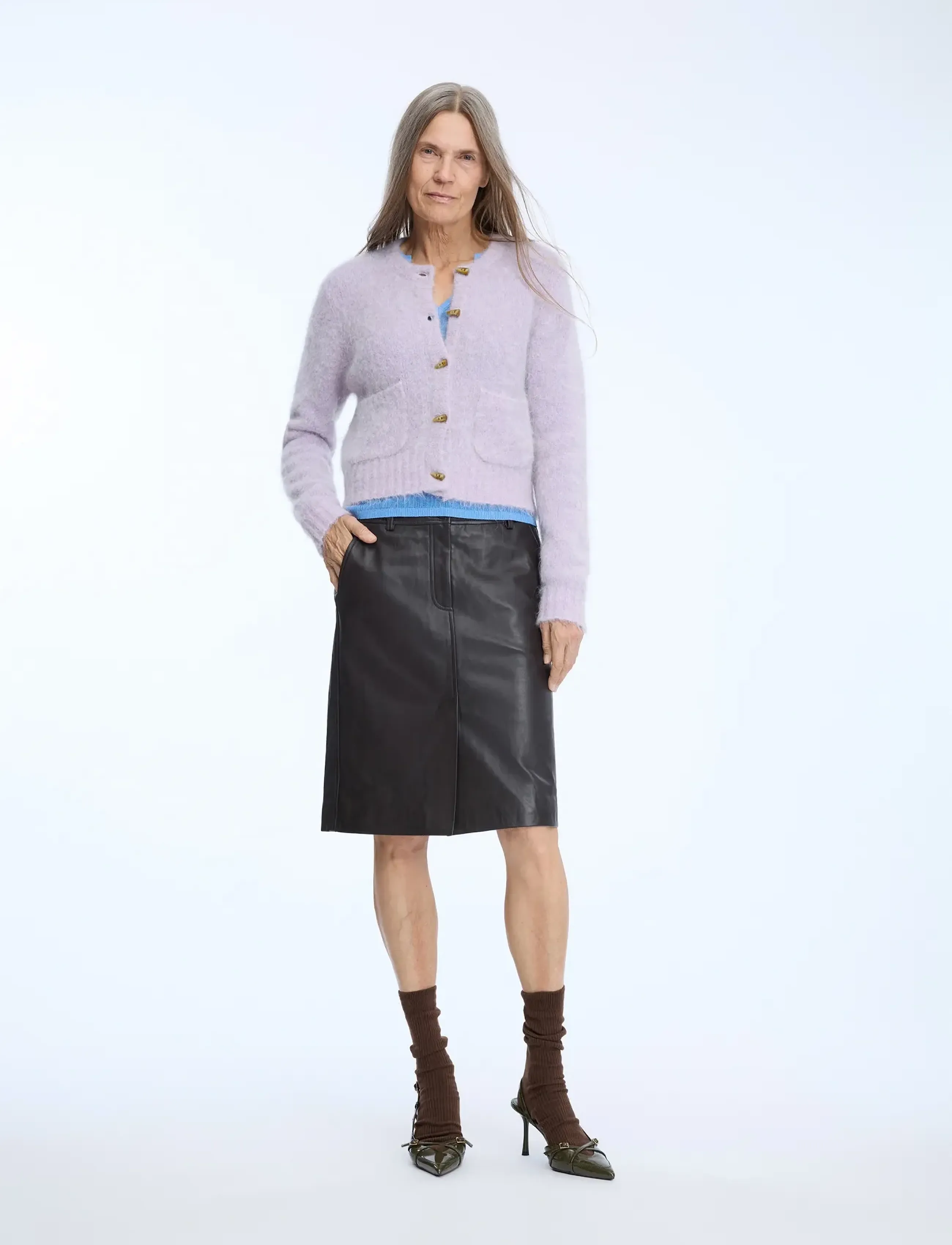 Munthe Nolocca, Kvinder, Lodden Cardigan, Lila, Str: 42