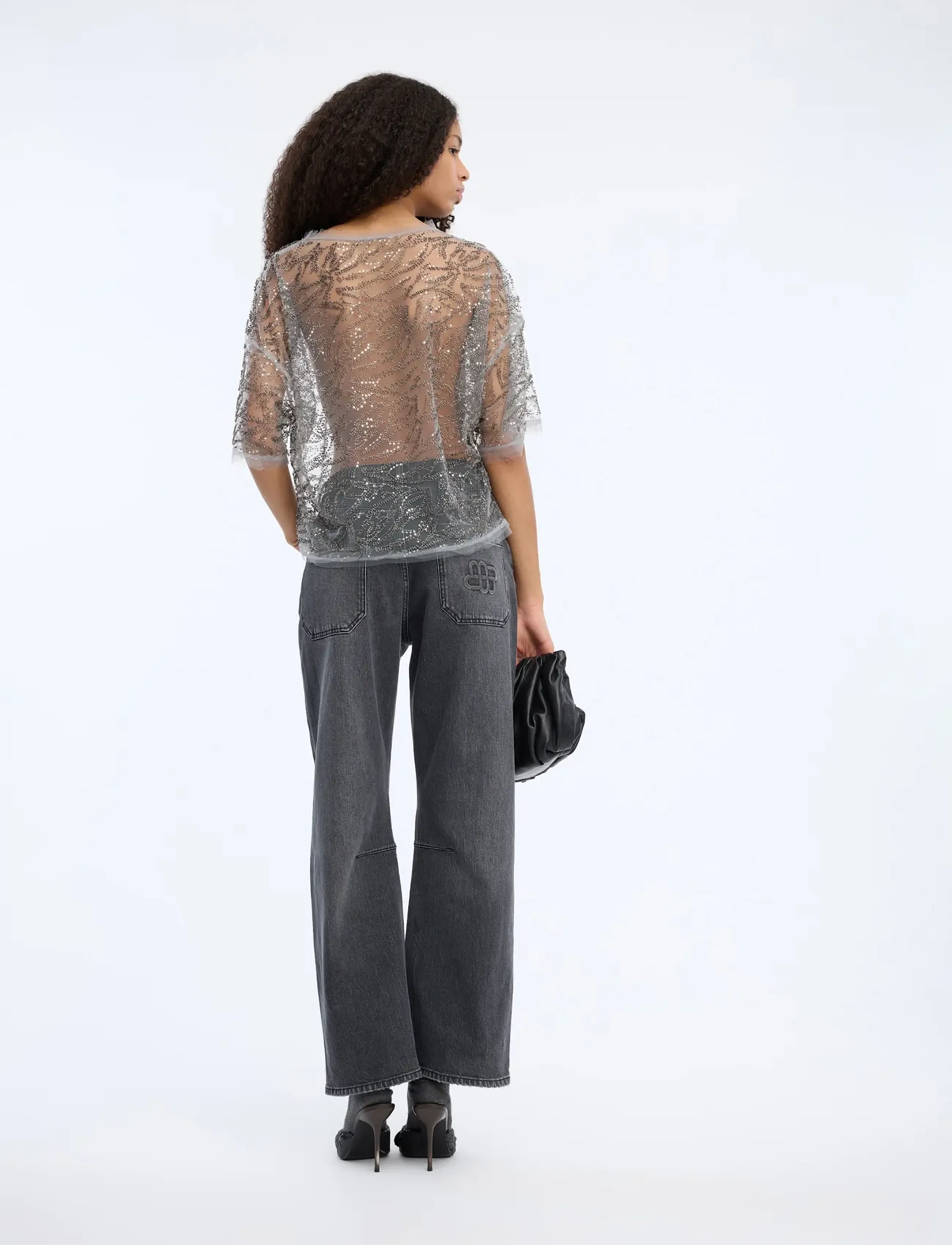 Munthe Vun, 44, Crop Oberteile, Silber - Short-sleeved Frauen