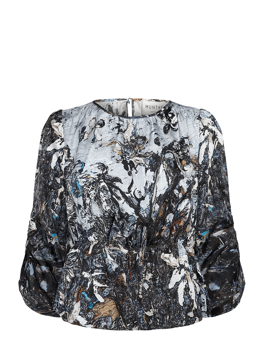 Munthe - VIRAGO - kortärmade blusar - print grey - 1