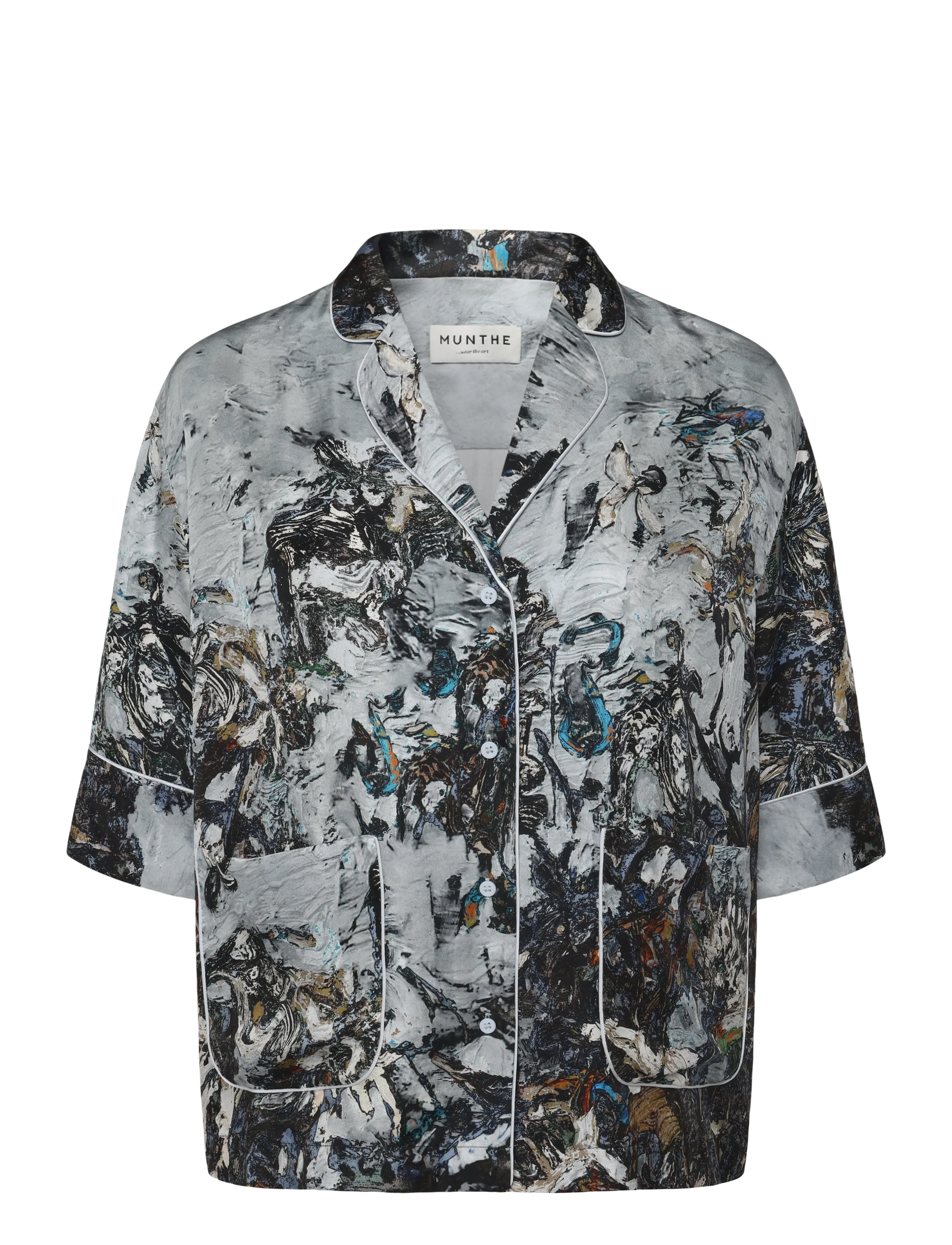 Munthe - VUSHI - short-sleeved shirts - print grey - 1