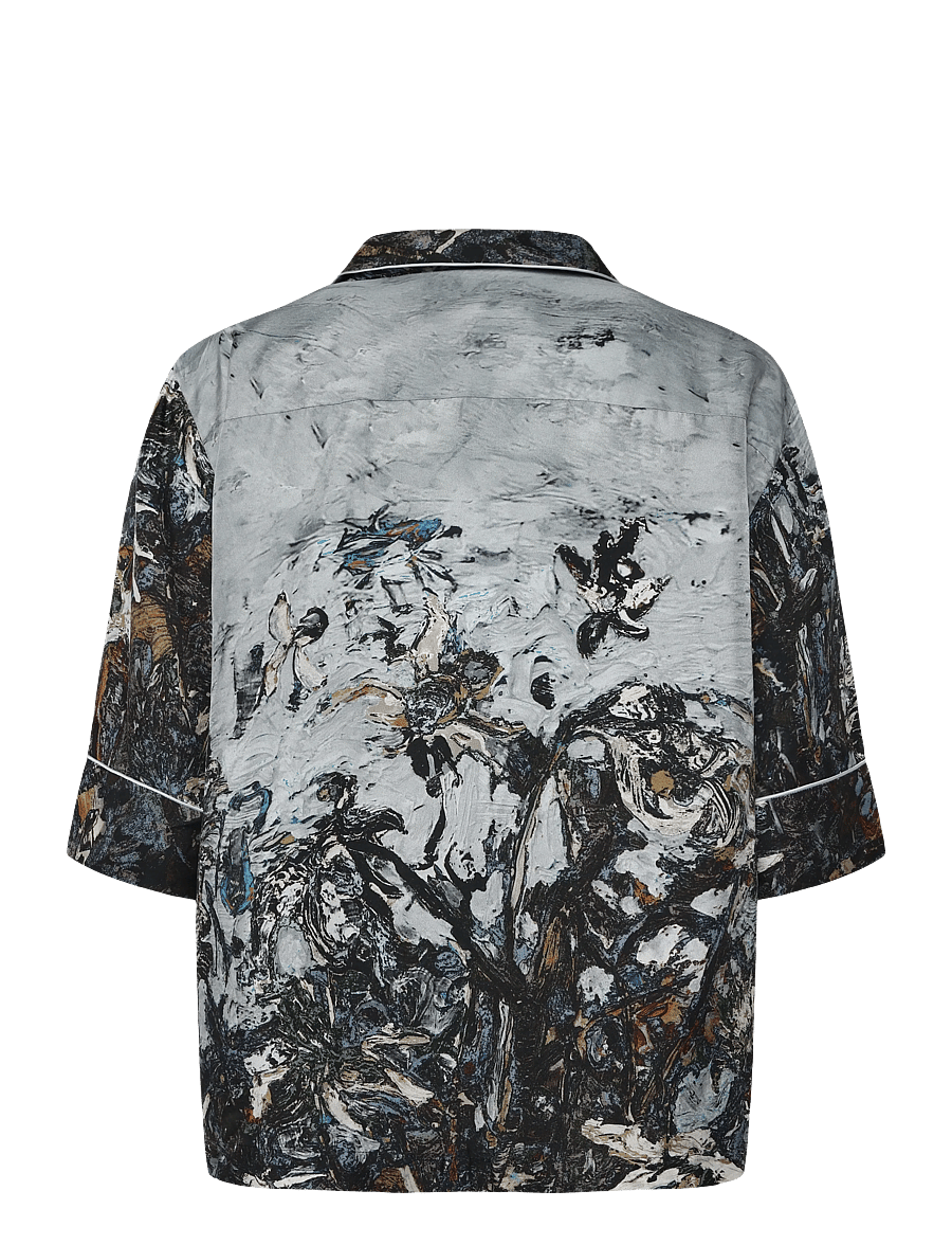 Munthe - VUSHI - kortærmede skjorter - print grey - 2
