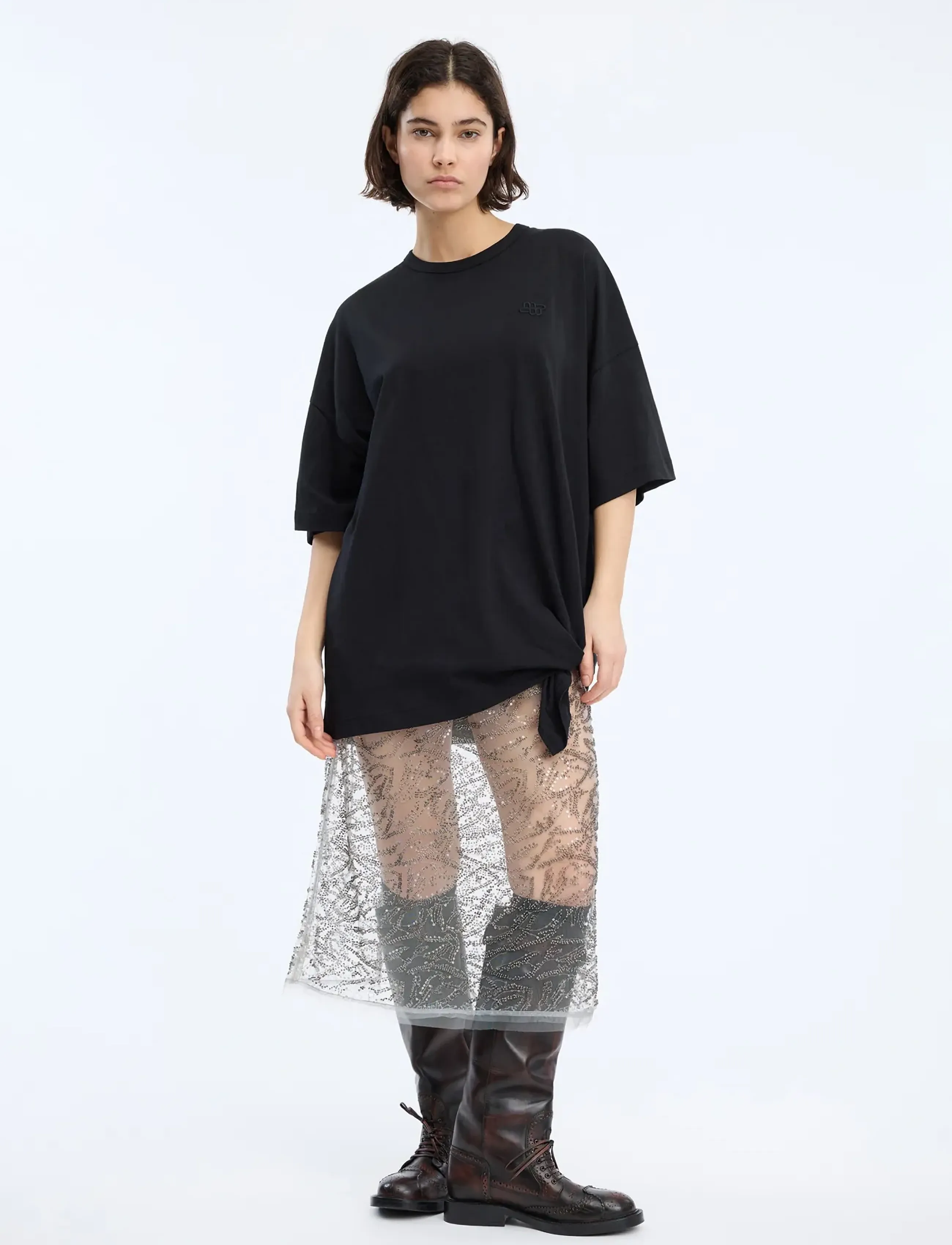 Munthe Lanster, L, Black, T-Shirts & Toppe > Kortærmede, Dame