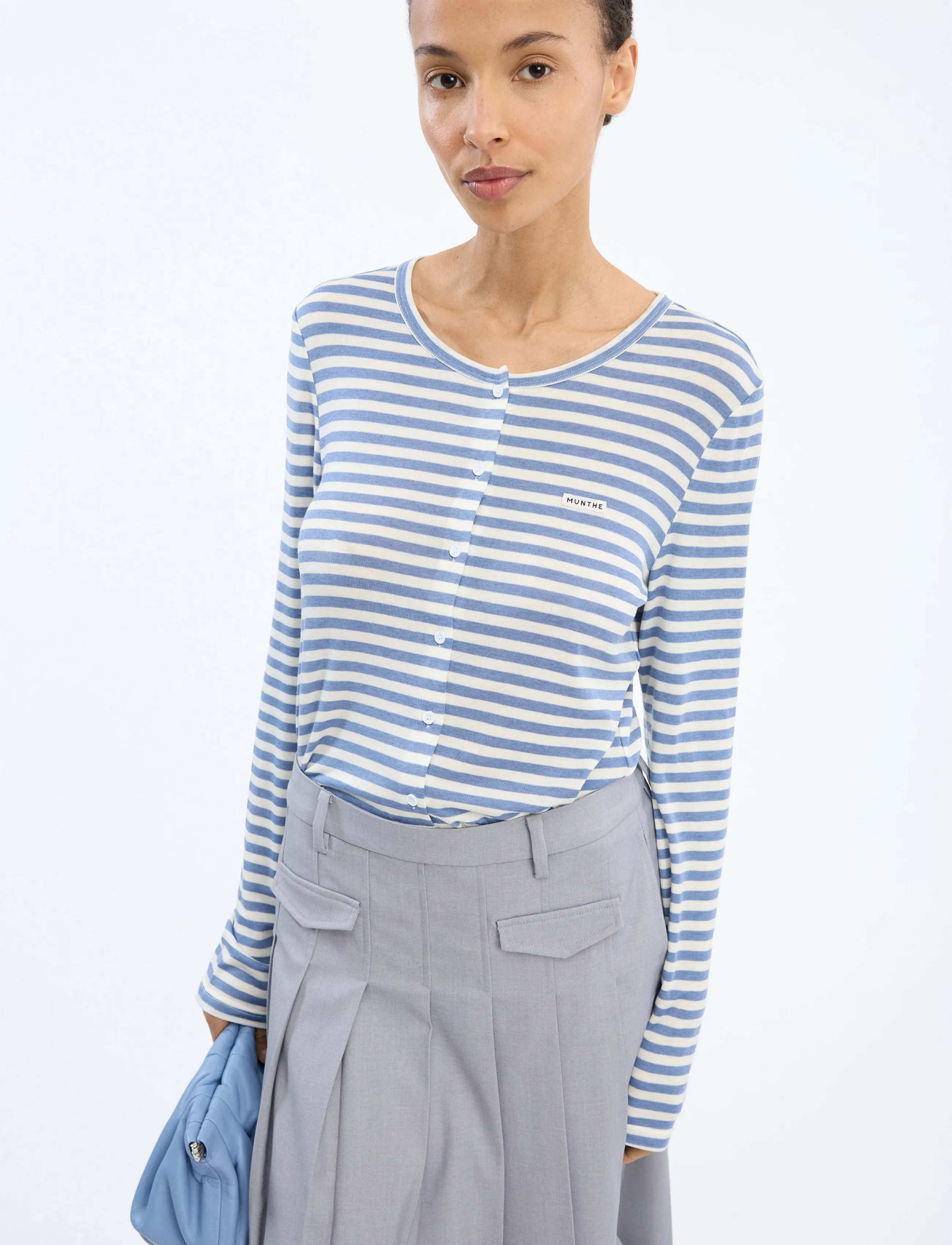 Munthe - VUZZA - long-sleeved tops - blue - 3
