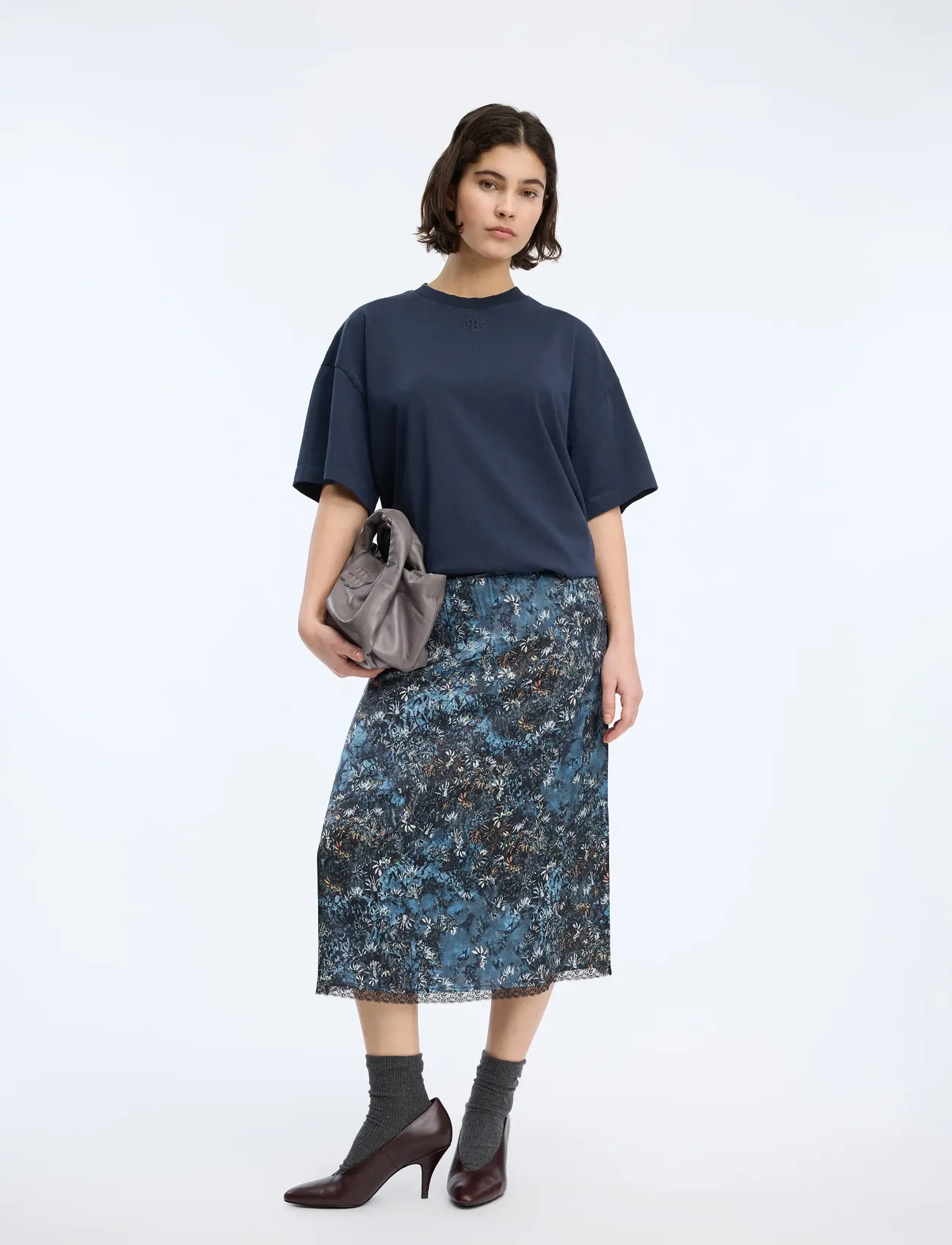Munthe - VAIA - midi skirts - print blue - 0