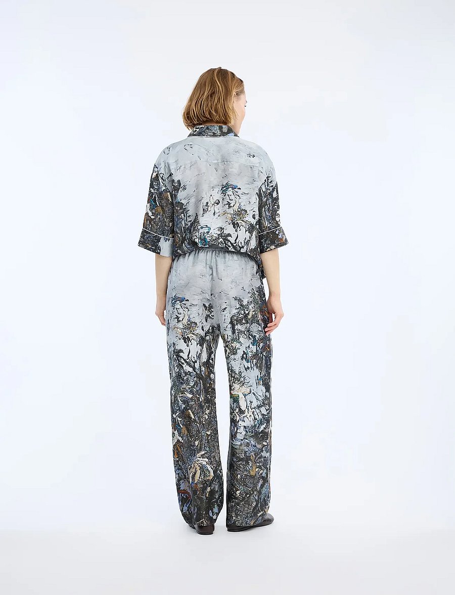 Munthe - VARUM - vida byxor - print grey - 2