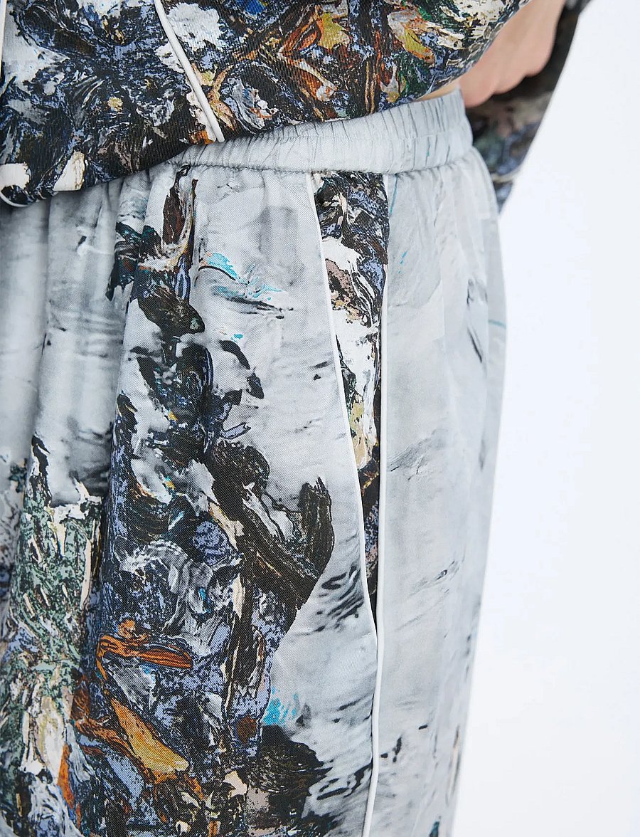 Munthe - VARUM - vida byxor - print grey - 4