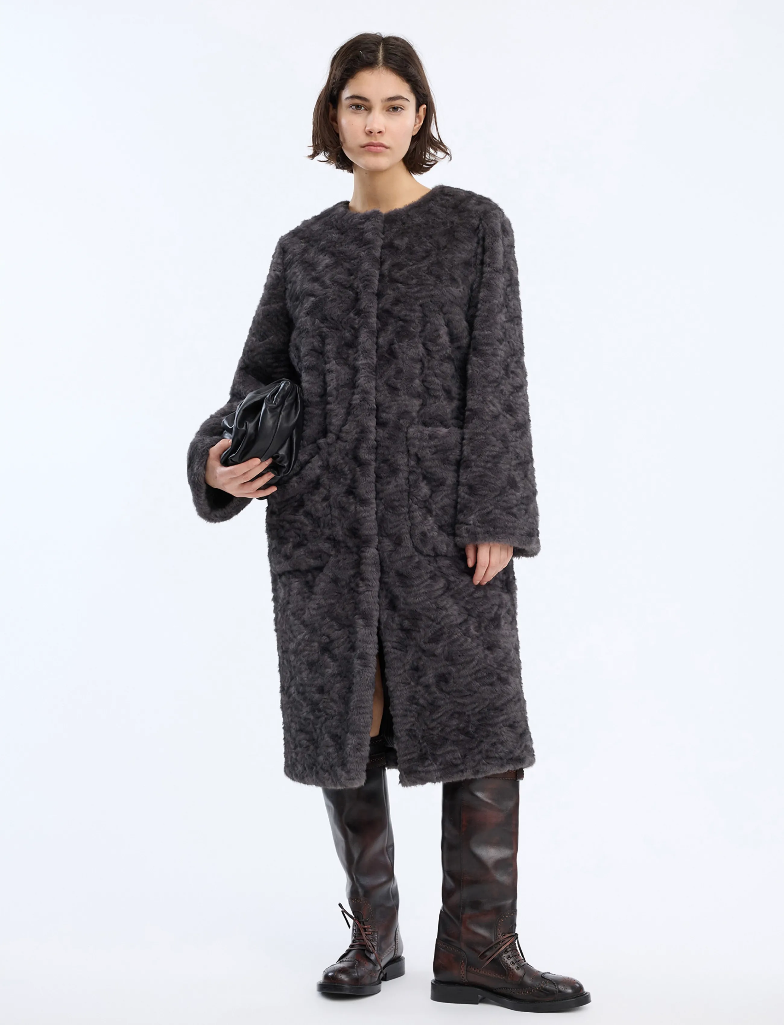 Munthe - VAINA - faux fur - grey - 0