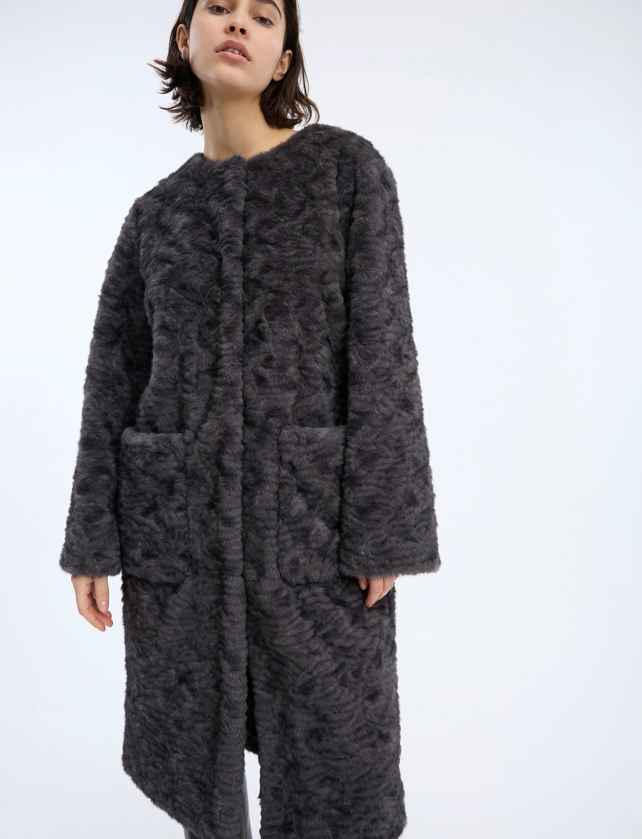 Munthe - VAINA - faux fur - grey - 3