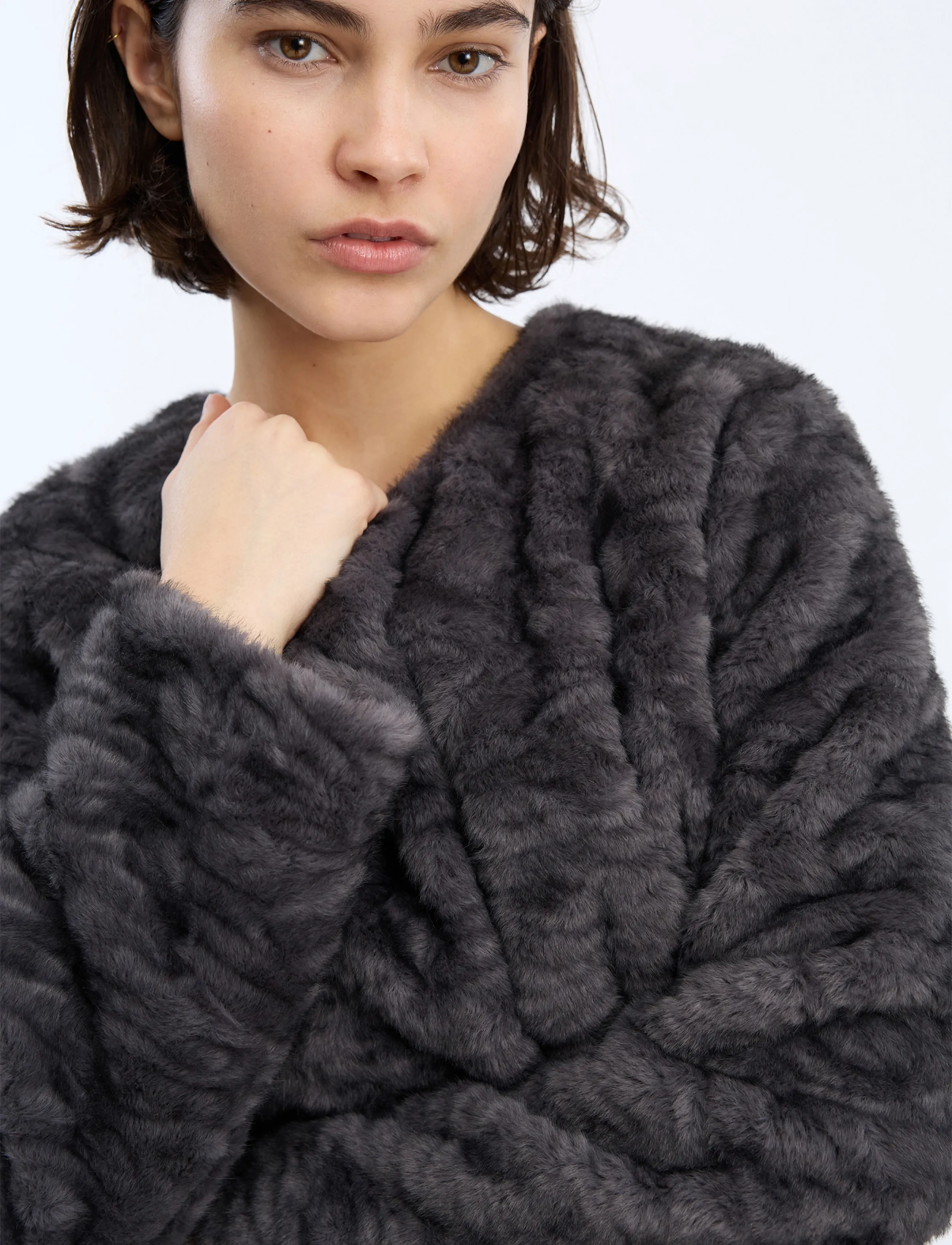Munthe - VAINA - faux fur - grey - 4