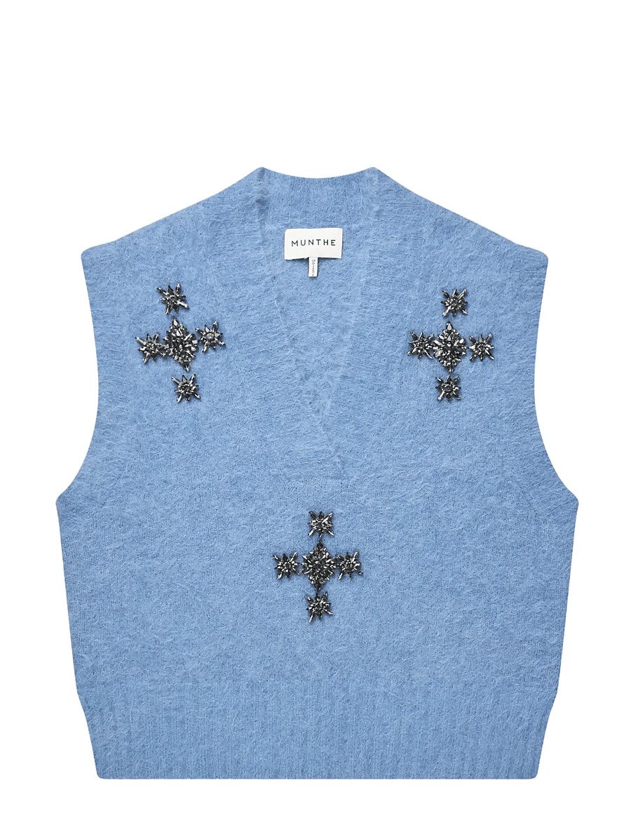 Munthe - VURULIA - kootud vestid - blue - 1