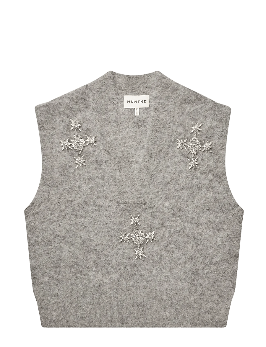 Munthe - VURULIA - knitted vests - grey - 1