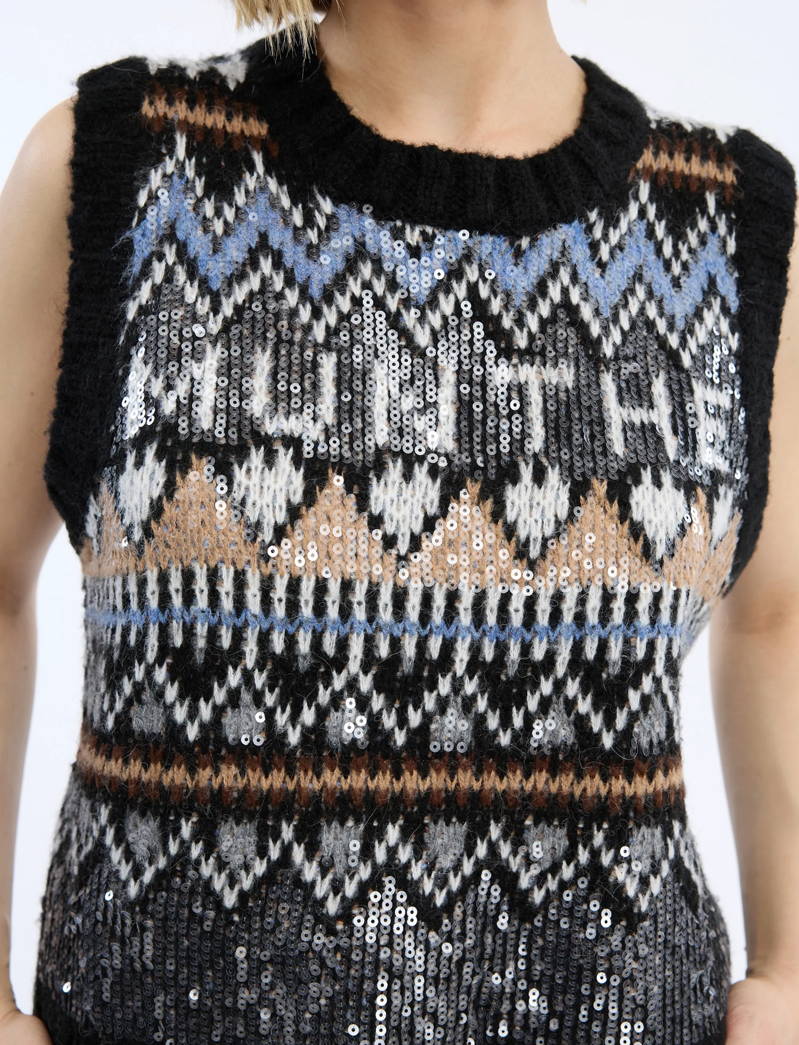 Munthe - VITALISM - knitted vests - mix black - 4