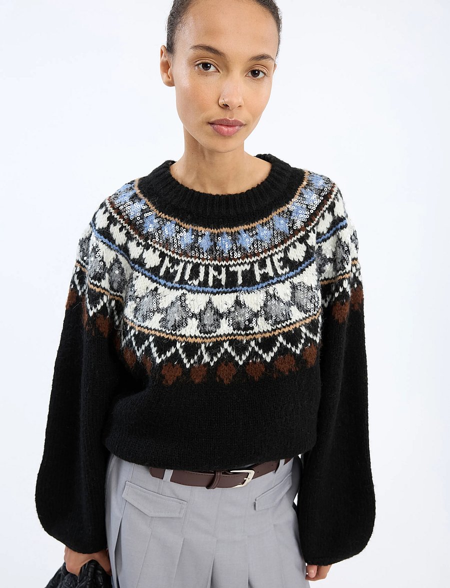 Munthe - VAFFIE - pullover - mix black - 3
