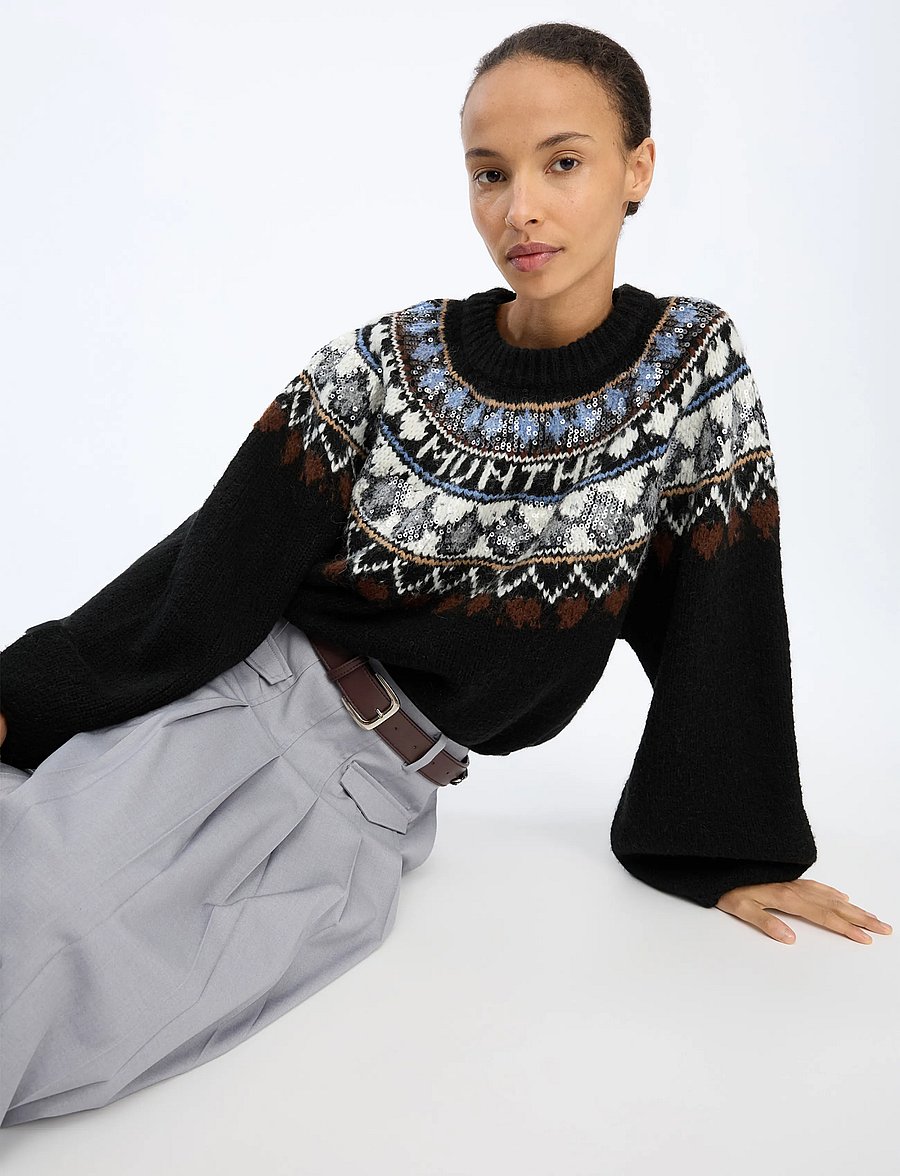 Munthe - VAFFIE - pullover - mix black - 5