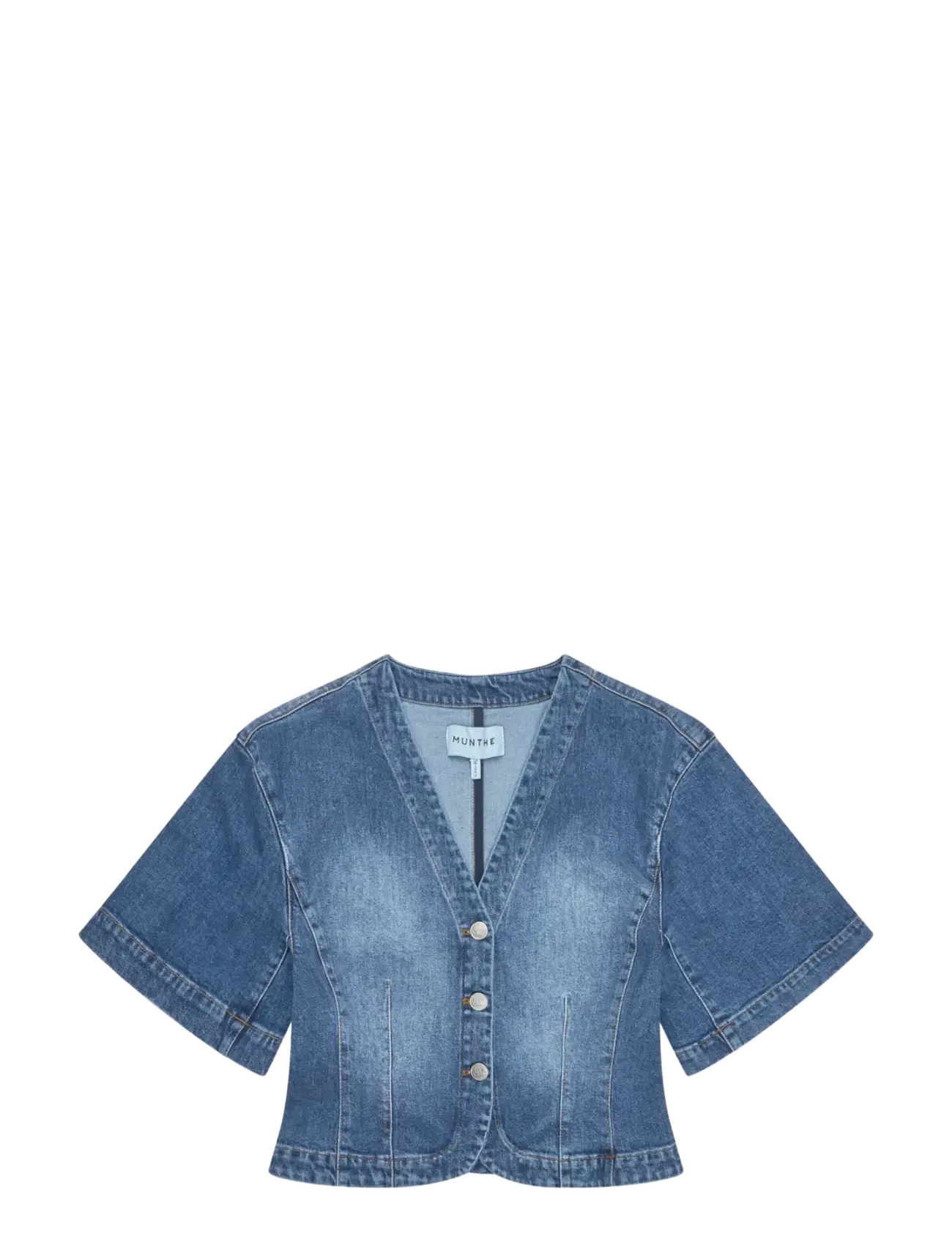 Munthe - CASSIA - short-sleeved blouses - blue - 1