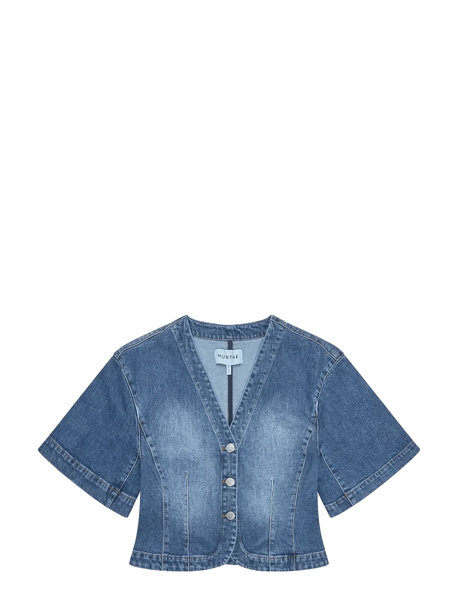 Munthe - CASSIA - kortærmede bluser - blue - 1