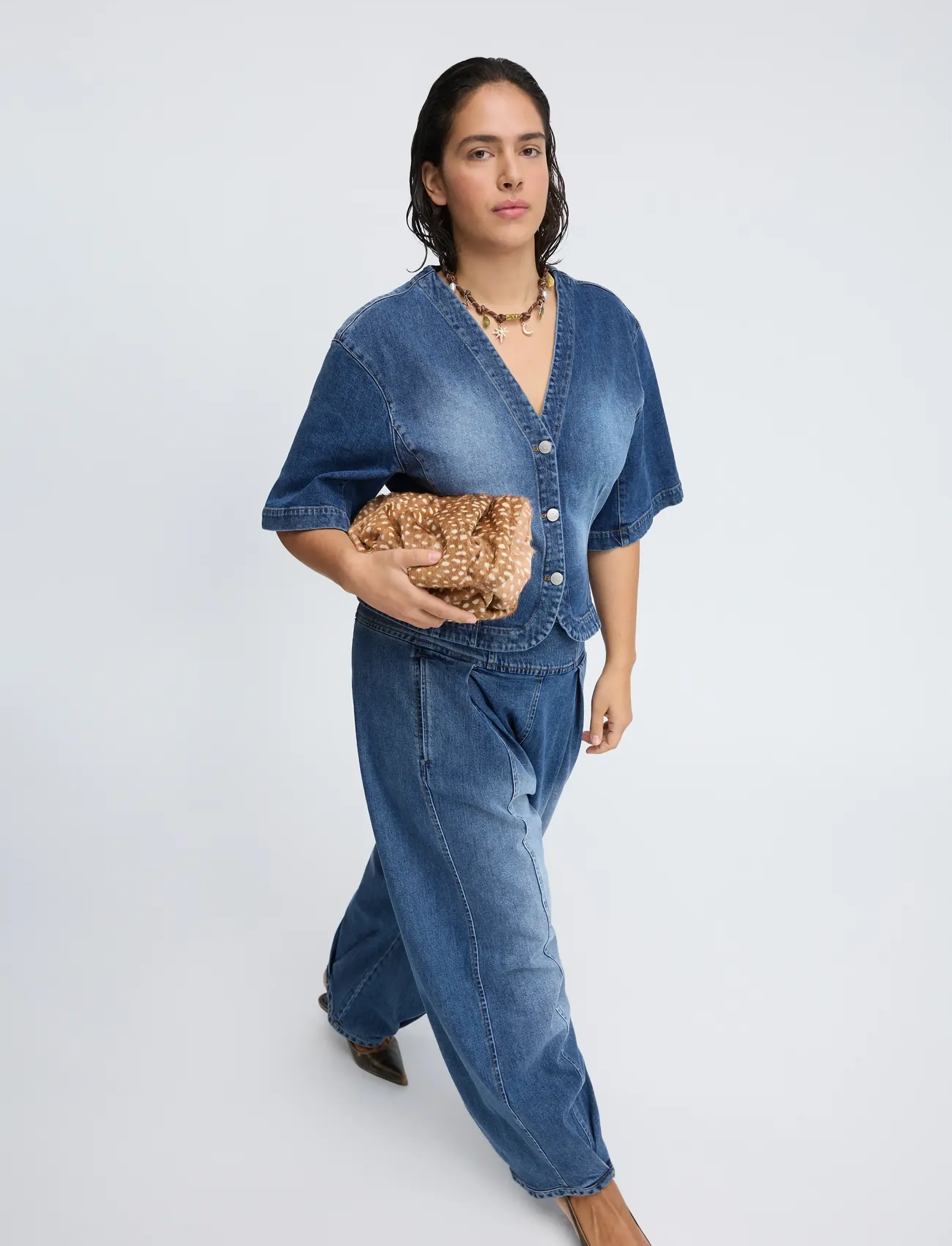 Munthe - CASSIA - short-sleeved blouses - blue - 4