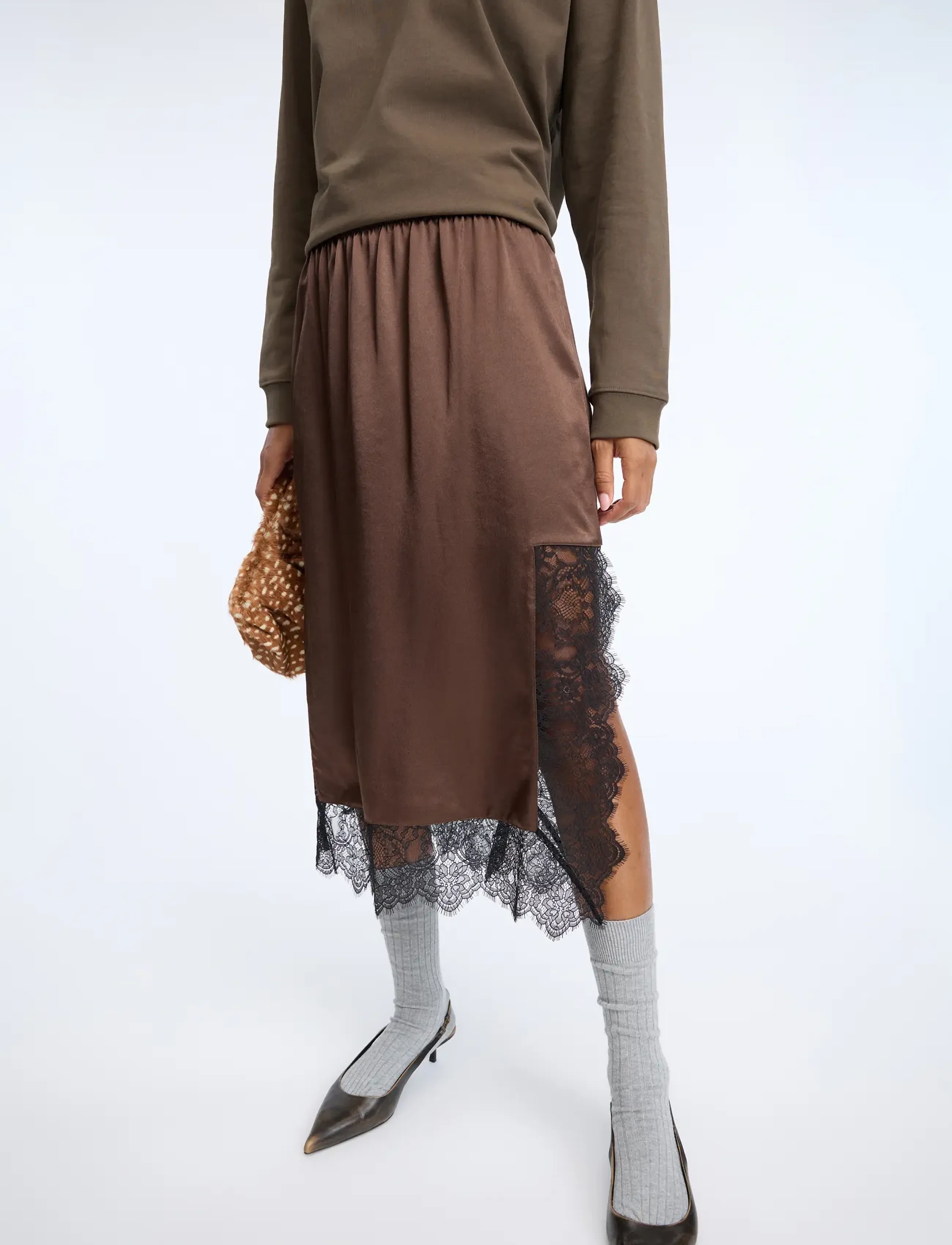 Munthe - CHLOA - midiseelikud - brown - 2