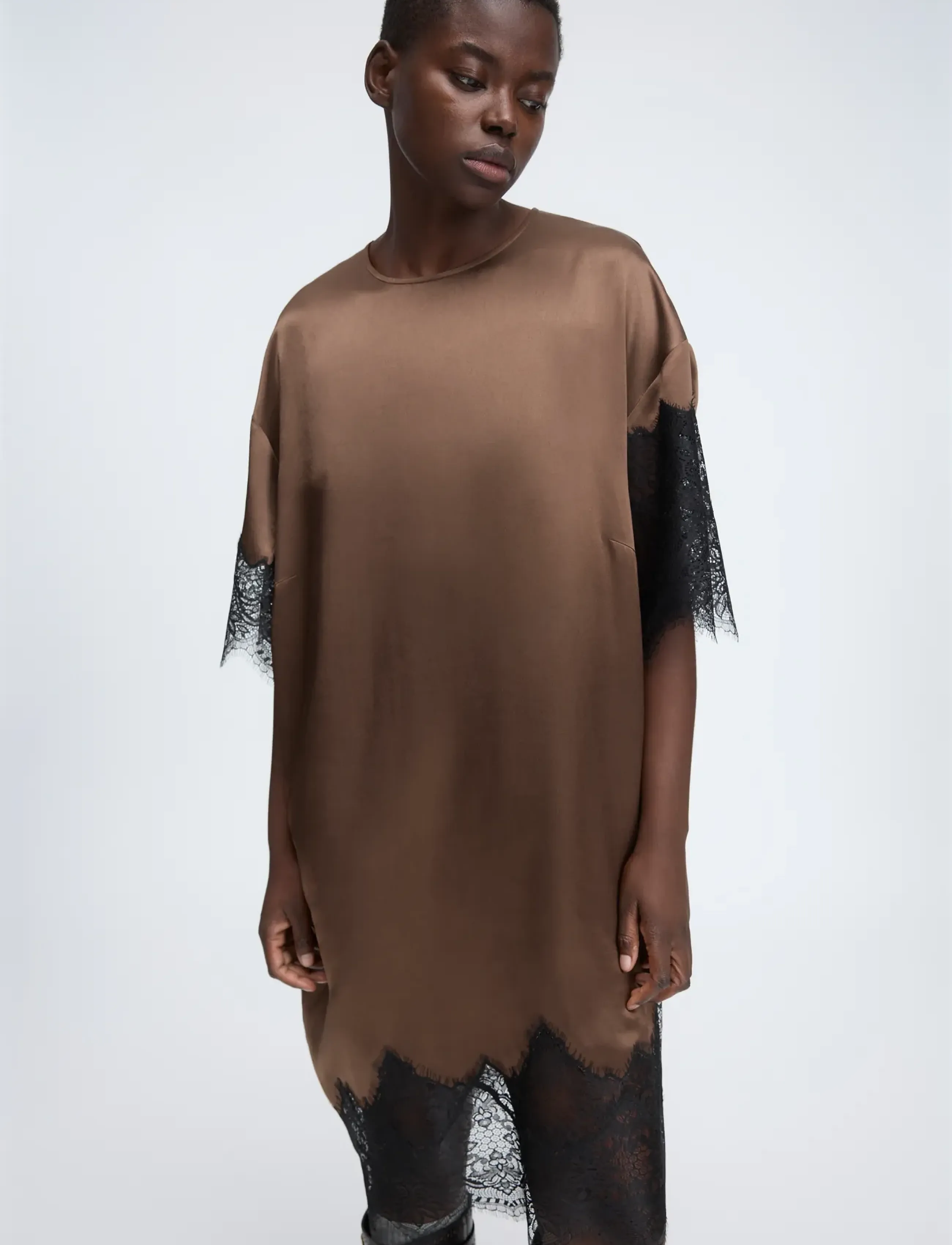 Munthe - CAITLYNNA - lace dresses - brown - 2