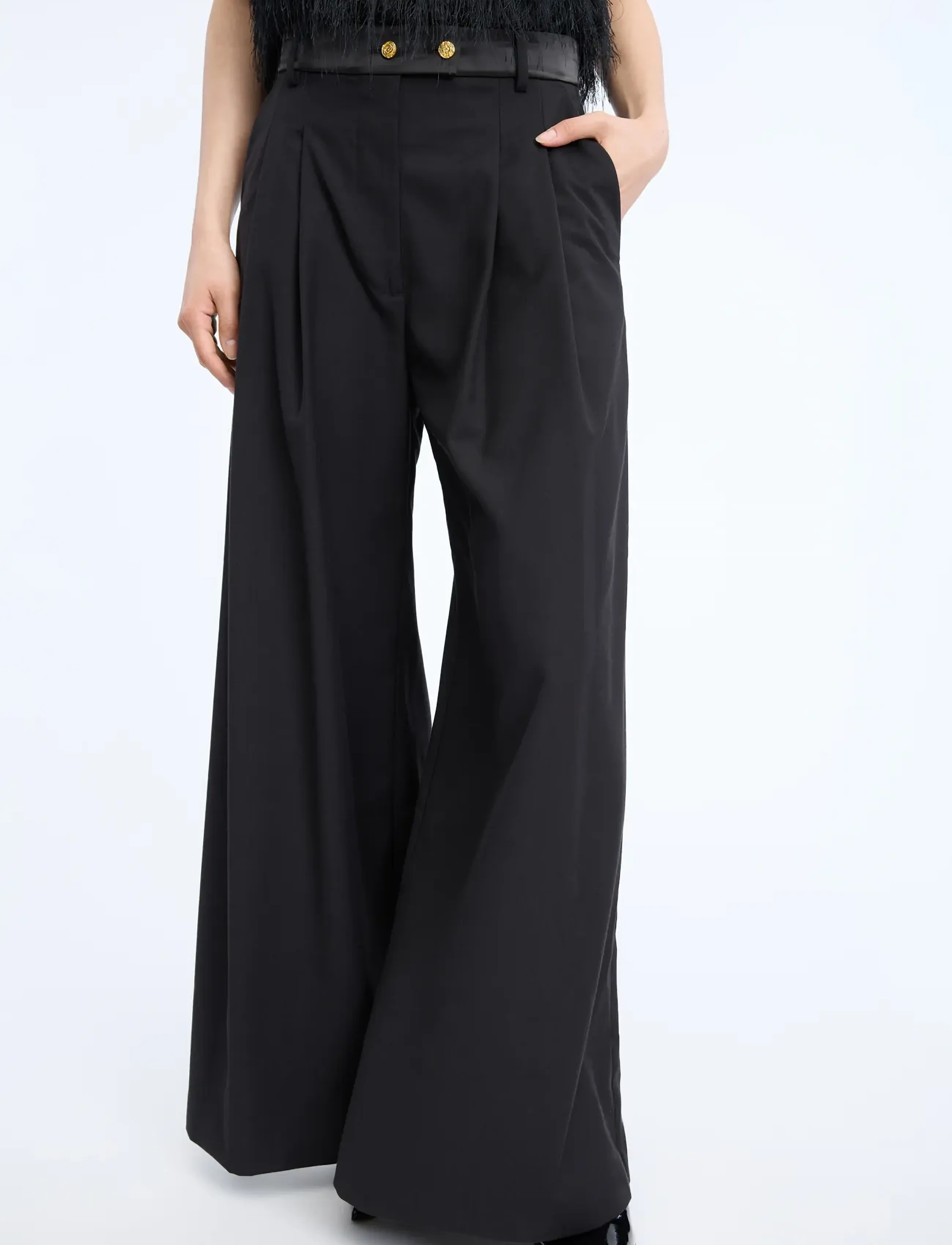 Munthe - CHARMY - vida byxor - black - 2