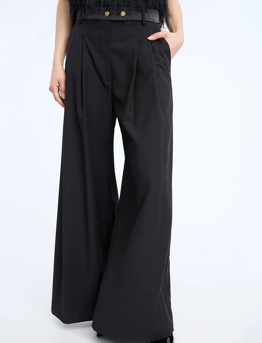 Munthe - CHARMY - vida byxor - black - 2
