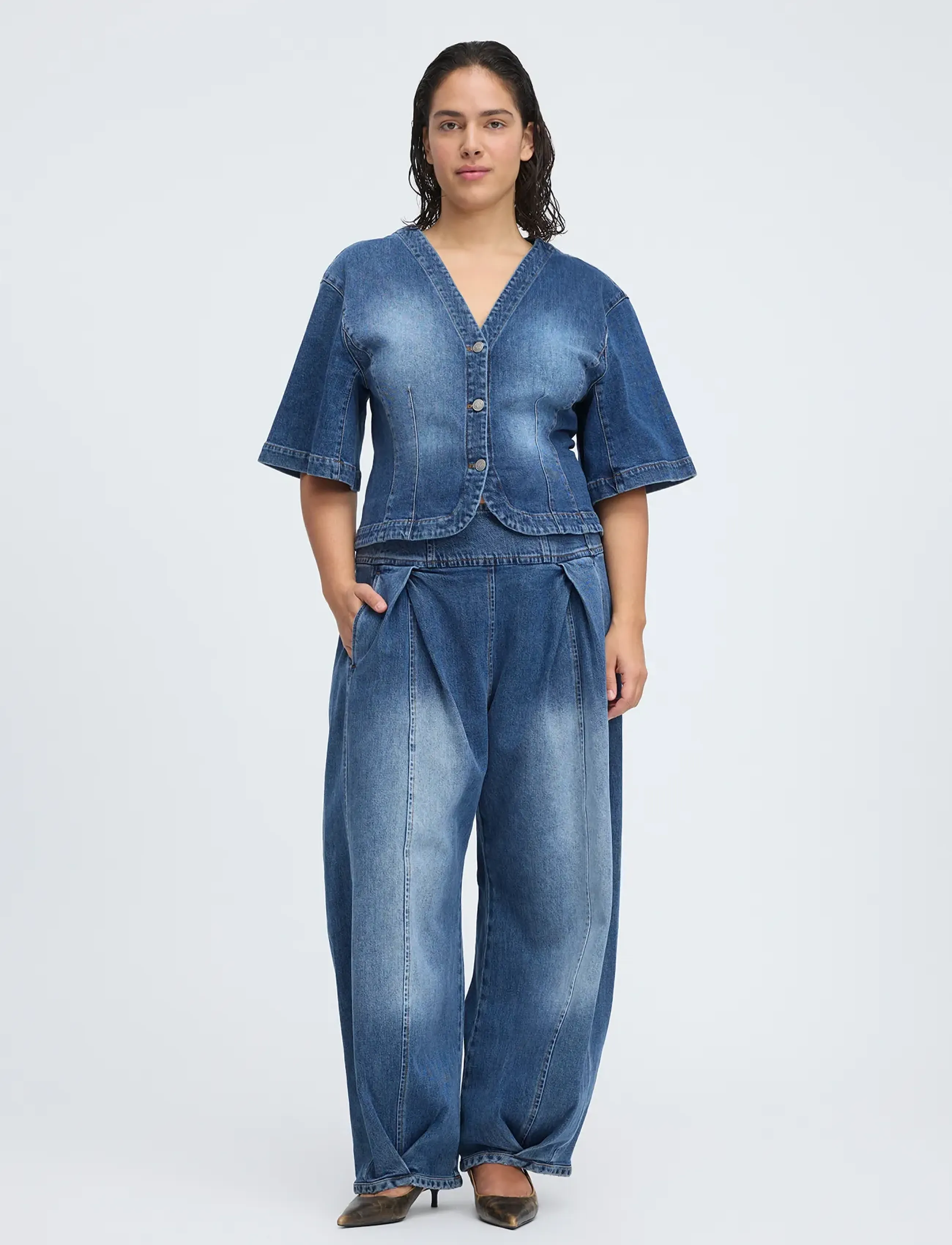 Munthe - CORALYNE - barrel jeans - blue - 4