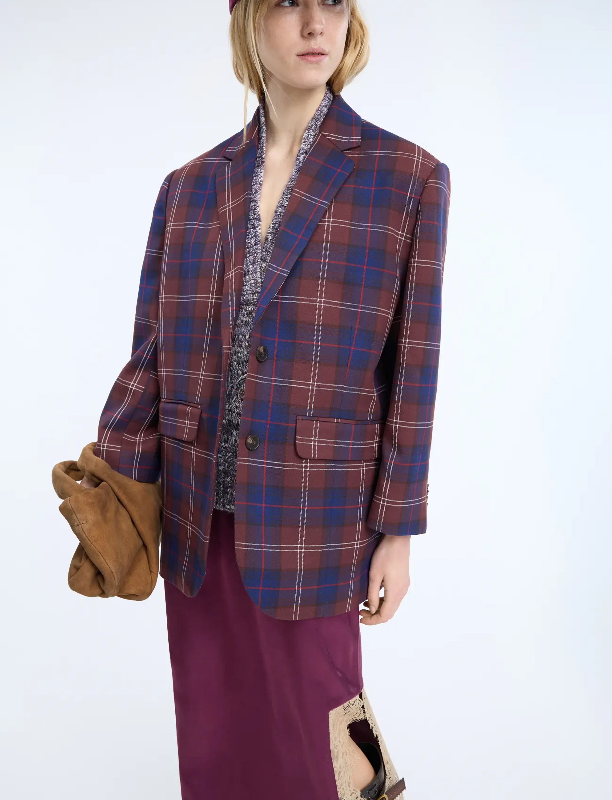 Munthe - CAKETTA - single breasted blazers - plum - 3