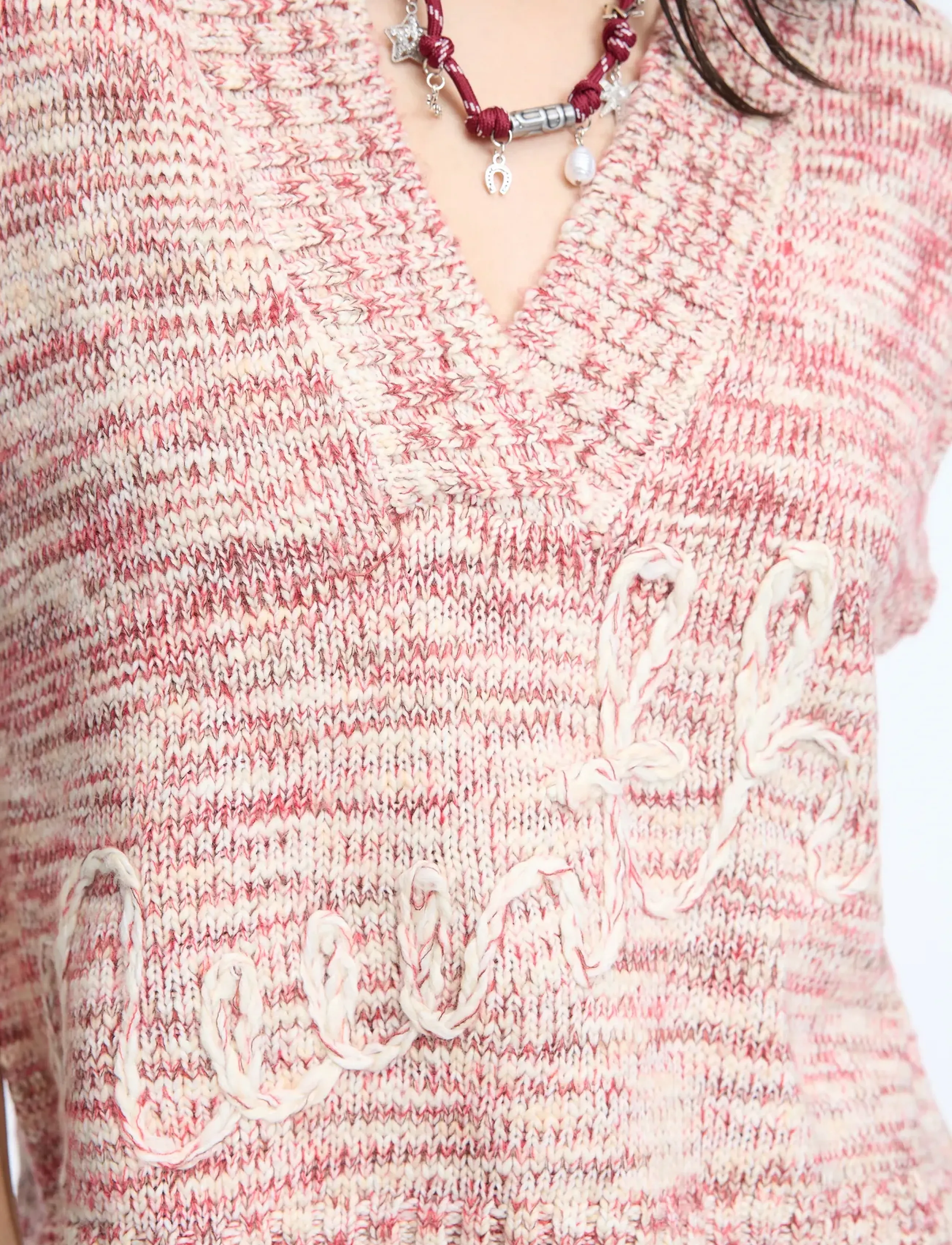 Munthe - CANDIE - stickade västar - berry - 3