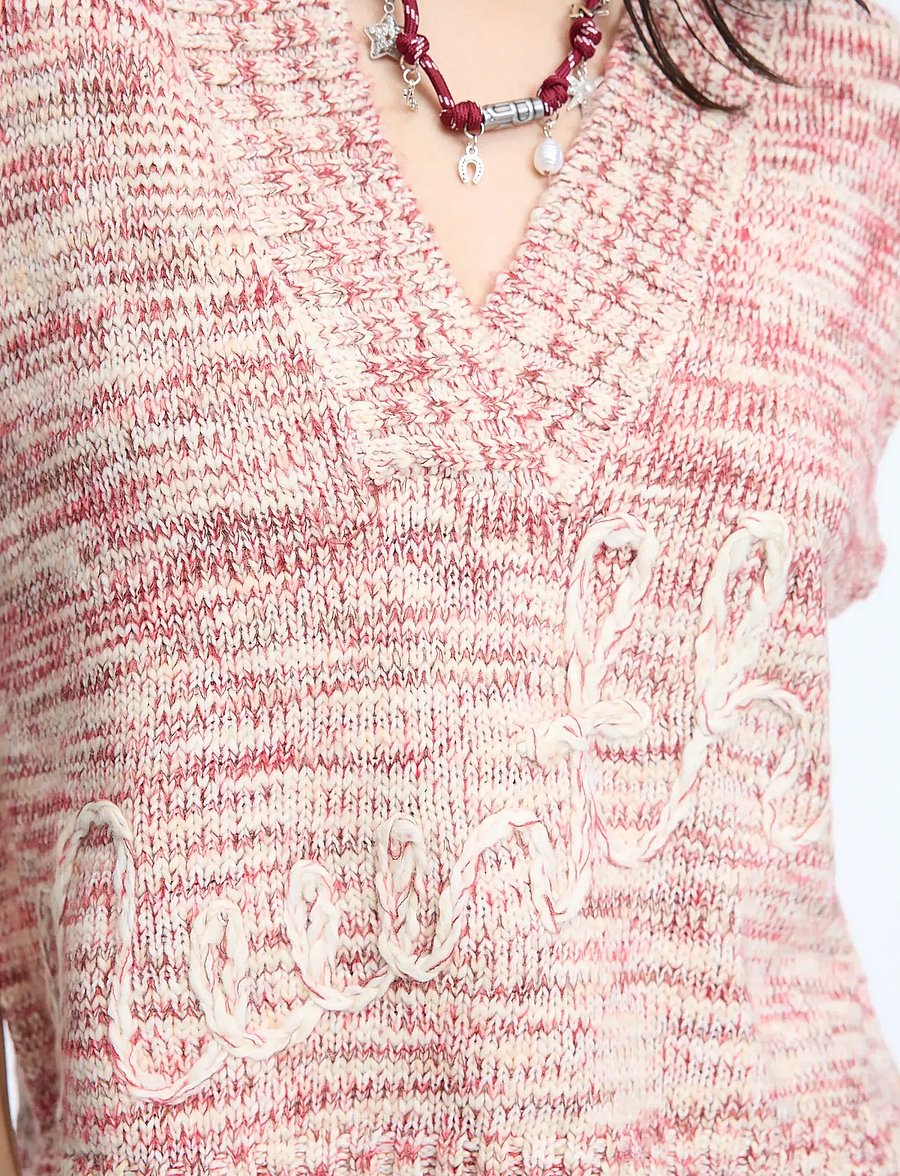 Munthe - CANDIE - stickade västar - berry - 3