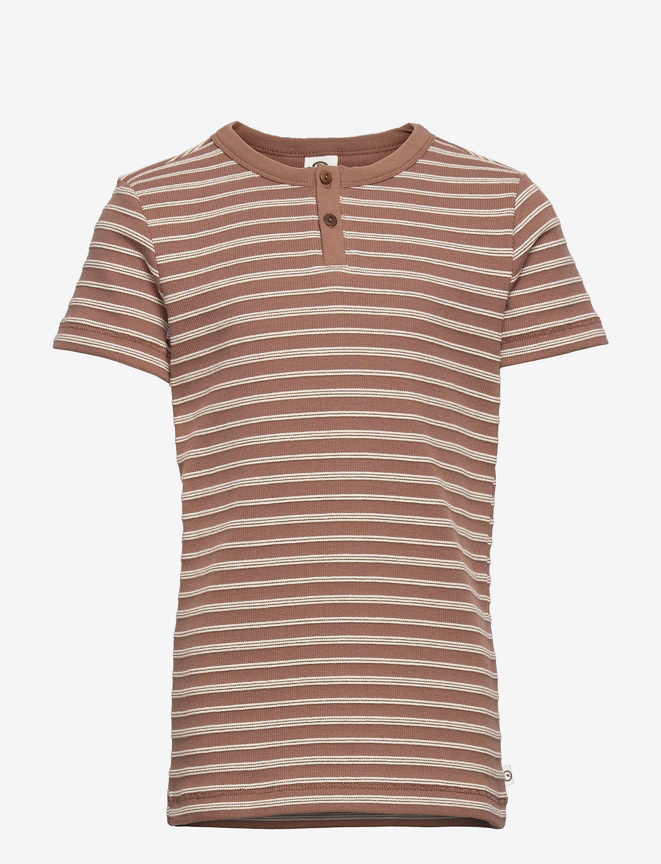 Müsli by Green Cotton - Stripe rib granny s/s T - brown sugar - 0