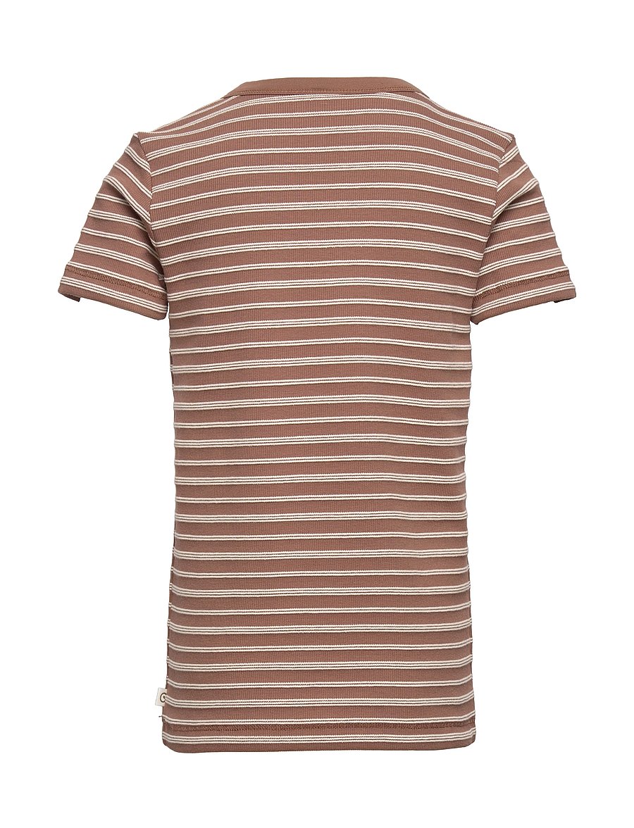 Müsli by Green Cotton - Stripe rib granny s/s T - brown sugar - 1