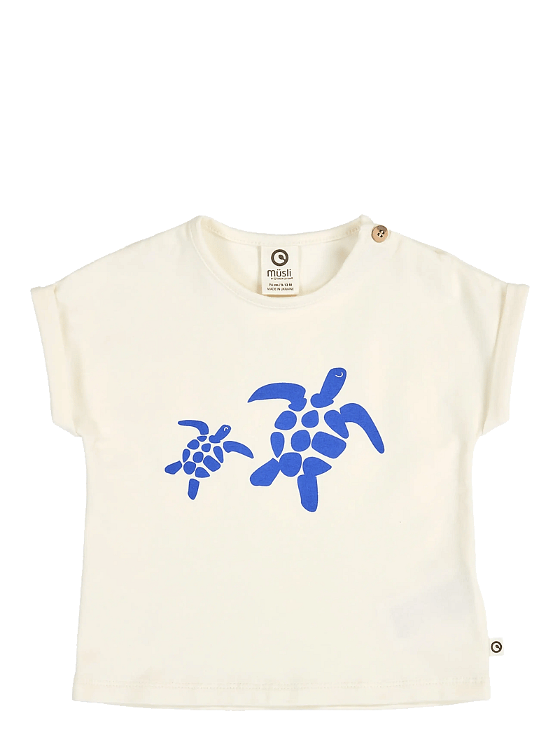 Müsli by Green Cotton - Turtle print s/s T baby - kortärmade t-shirts - tofu - 1
