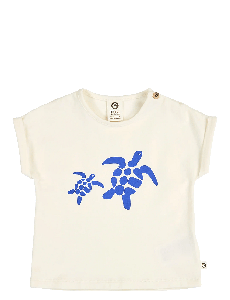 Müsli by Green Cotton - Turtle print s/s T baby - kurzärmelige - tofu - 1