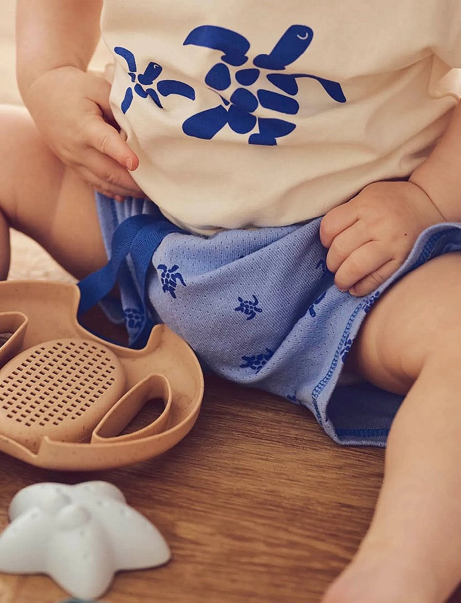 Müsli by Green Cotton - Turtle print s/s T baby - kurzärmelige - tofu - 3