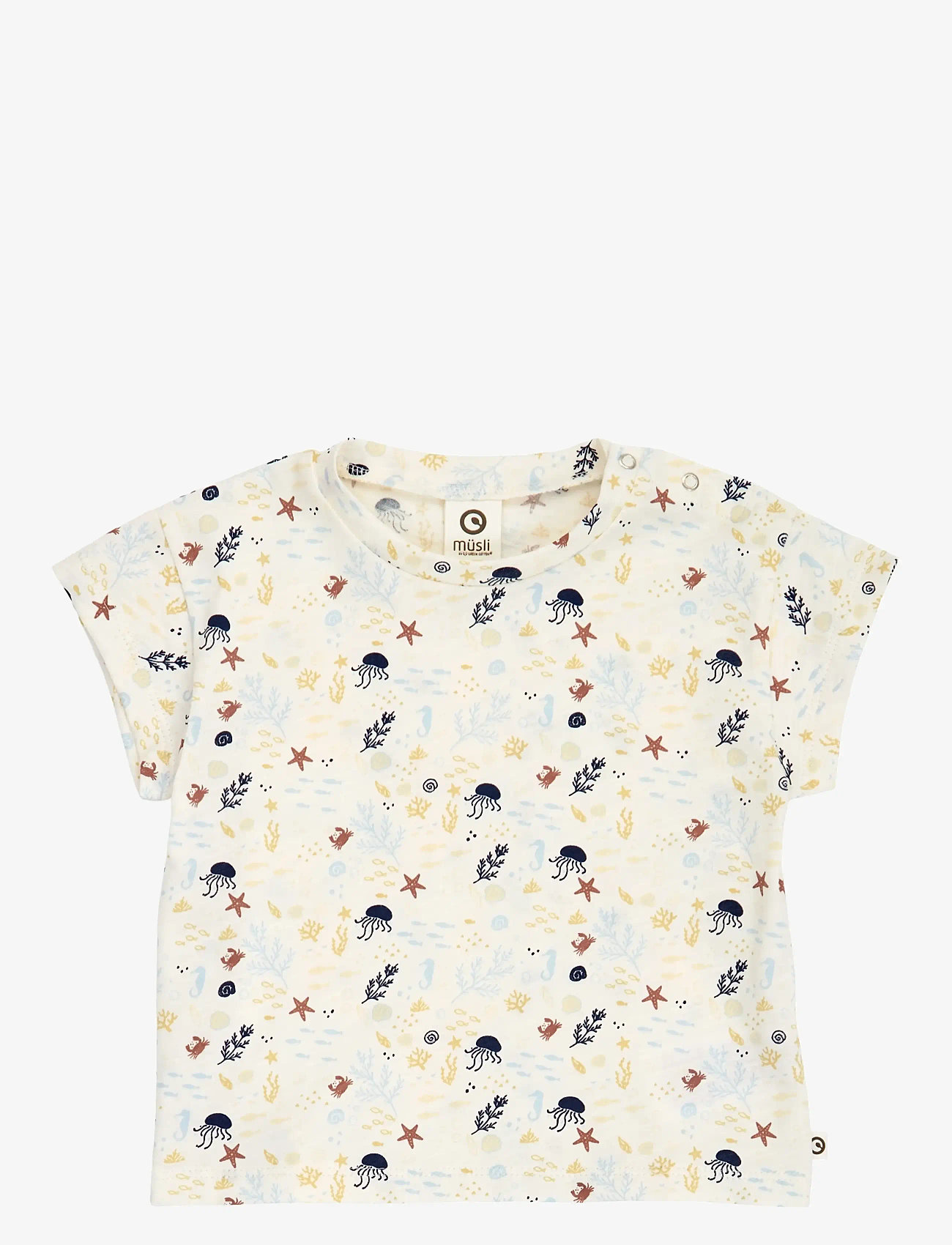 Müsli by Green Cotton - Sea s/s T baby - kortärmade t-shirts - tofu/ hemp/ navy - 1