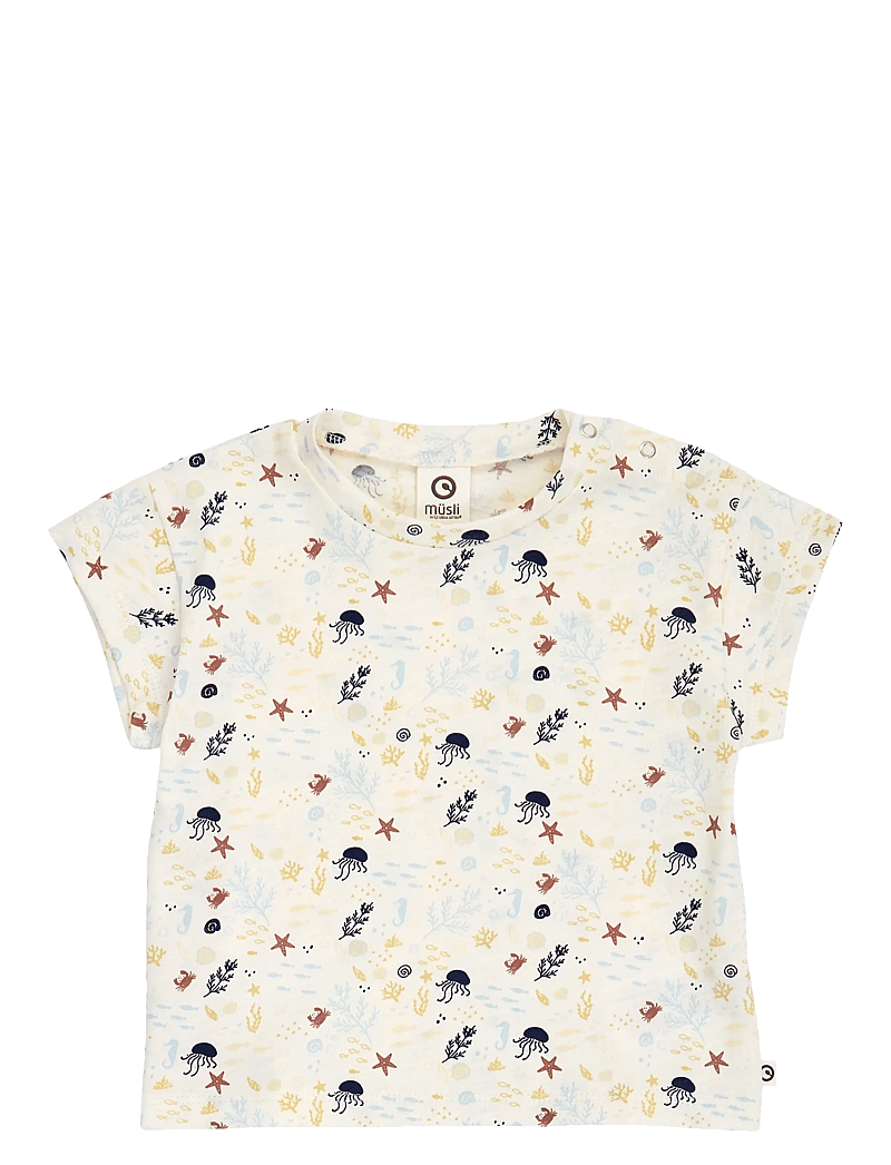 Müsli by Green Cotton - Sea s/s T baby - kortärmade t-shirts - tofu/ hemp/ navy - 1