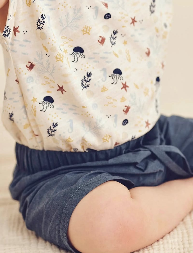 Müsli by Green Cotton - Sea s/s T baby - kortärmade t-shirts - tofu/ hemp/ navy - 3