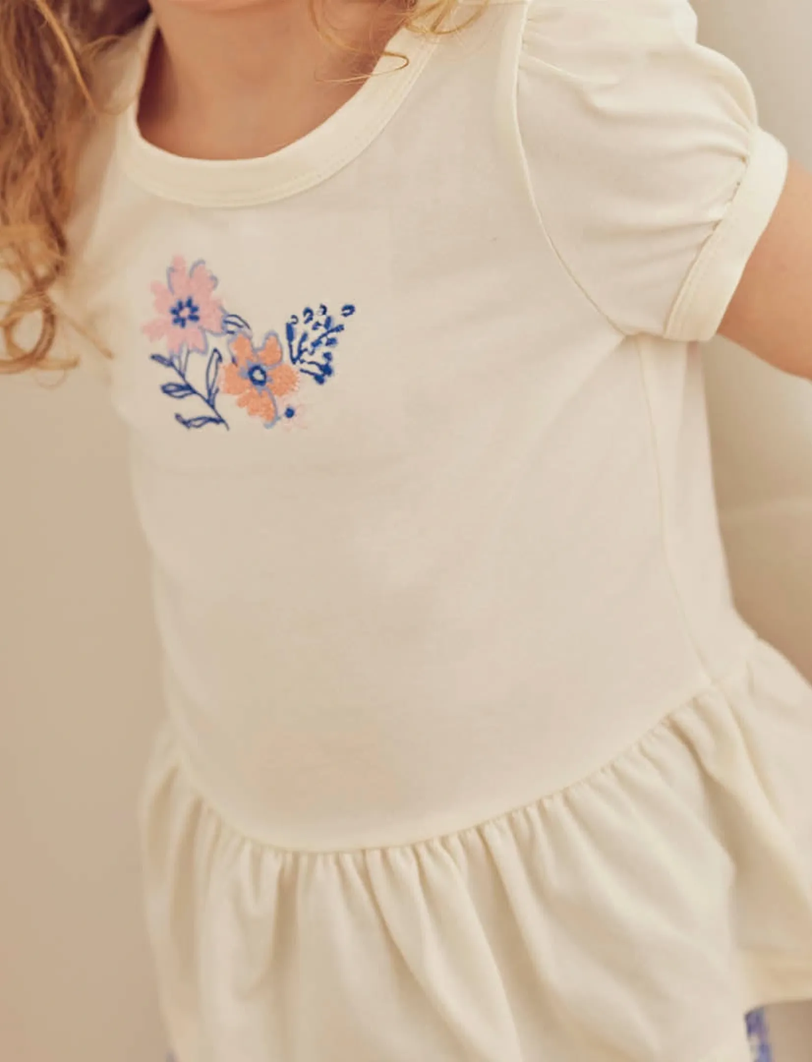 Müsli by Green Cotton - Primrose peplum puff s/s T - t-shirts à manches courtes - tofu - 3