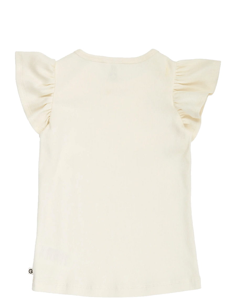 Müsli by Green Cotton - Cozy me rib frill s/s T - kortærmede t-shirts - tofu - 2