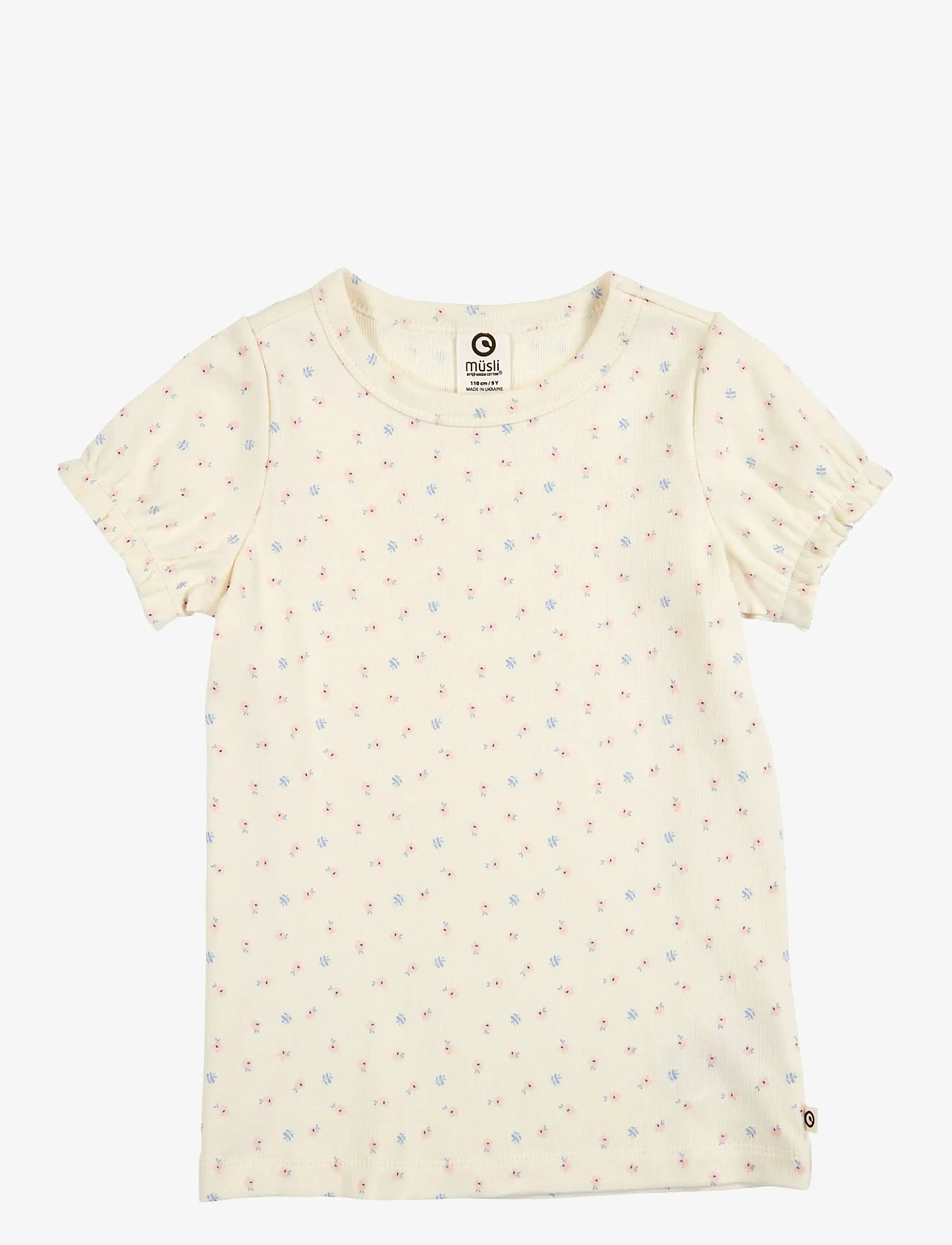 Müsli by Green Cotton - Spring puff s/s T - kortärmade t-shirts - tofu/ nectar/ shell blue - 1